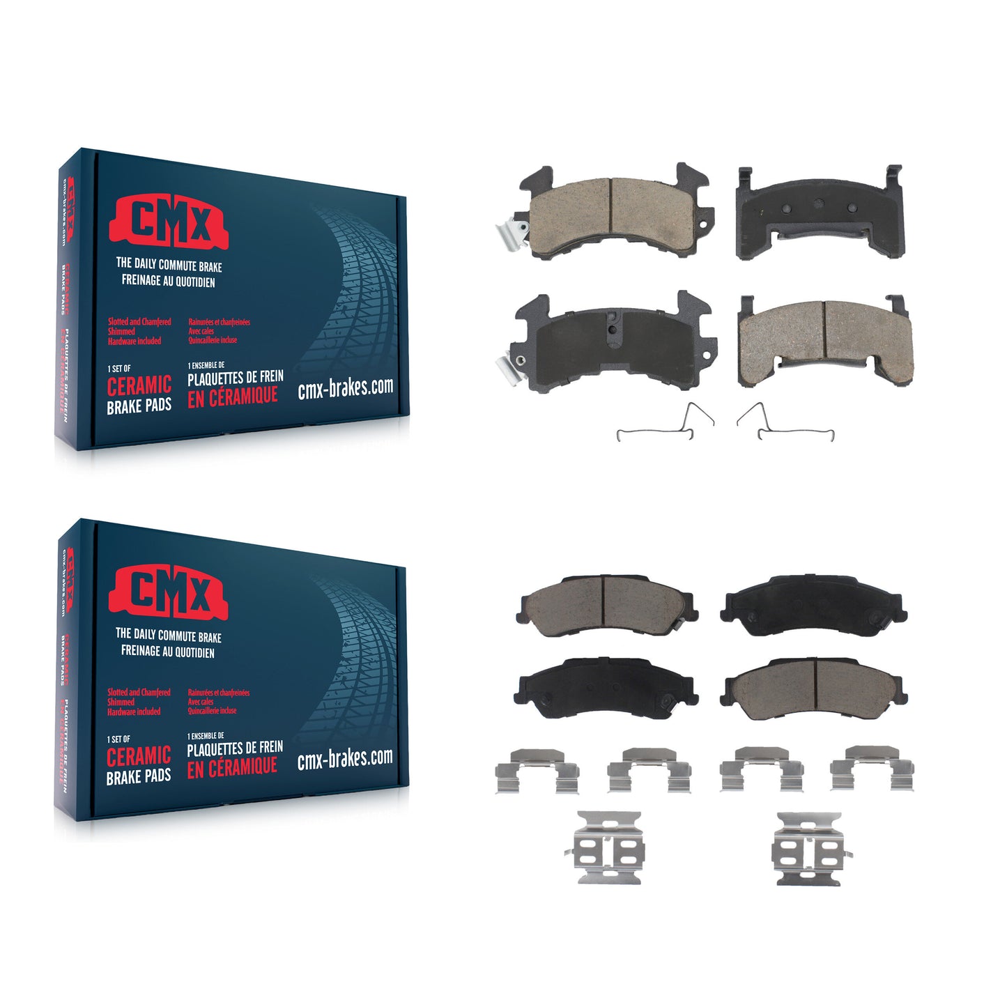 [Avant + Arrière] Kit de plaquette (céramique) de frein pour Chevrolet S10 GMC Sonoma Blazer Jimmy Isuzu Hombre KCX-100057