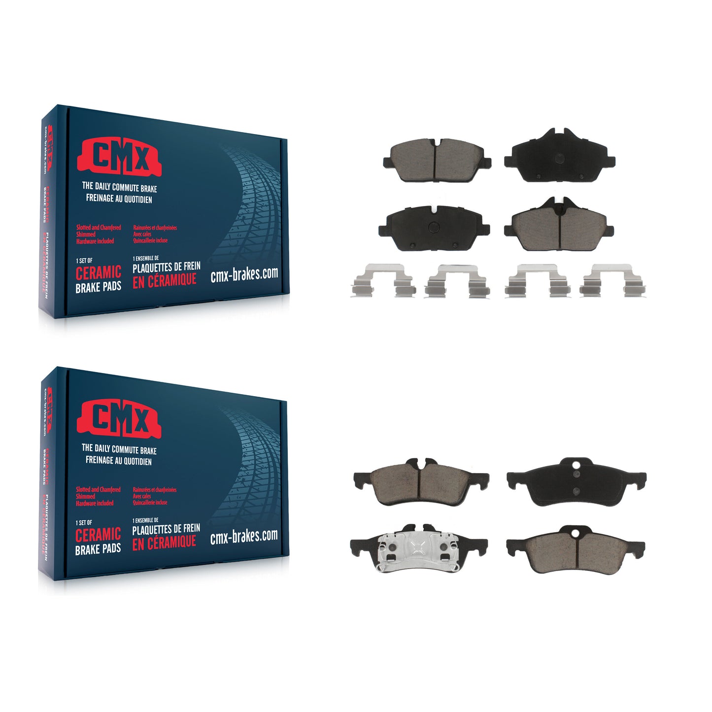 [Avant + Arrière] Kit de plaquette (céramique) de frein pour 2007-2008 Mini Cooper Convertible avec 280mm Diameter Rotor KCX-100073