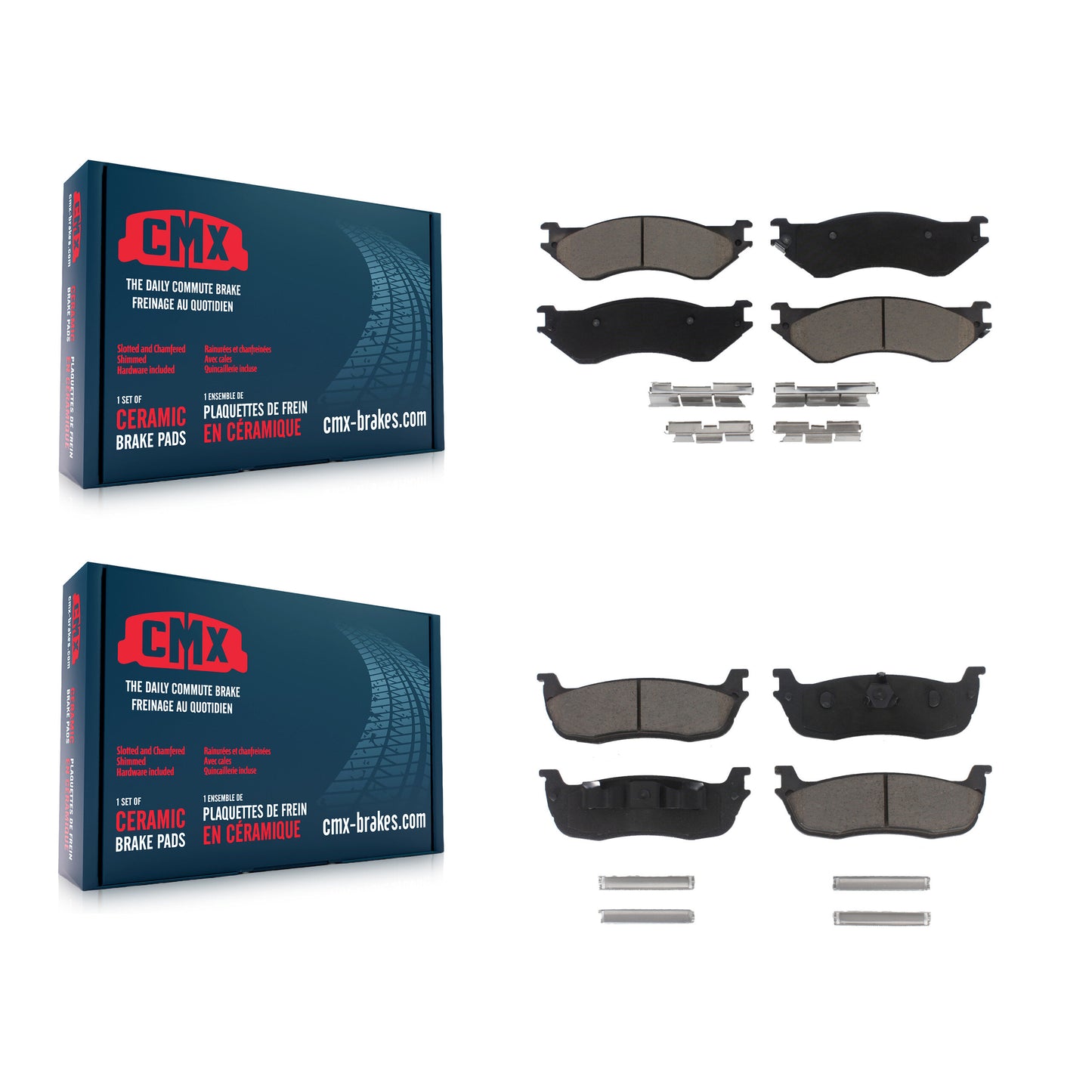 [Avant + Arrière] Kit de plaquette (céramique) de frein pour Ford F-150 Expedition F-250 HD Lincoln Navigator Heritage KCX-100081