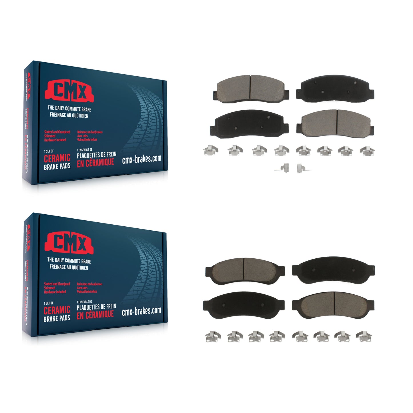 [Avant + Arrière] Kit de plaquette (céramique) de frein pour 2005-2007 Ford F-350 Super Duty avec Dual Wheels KCX-100100