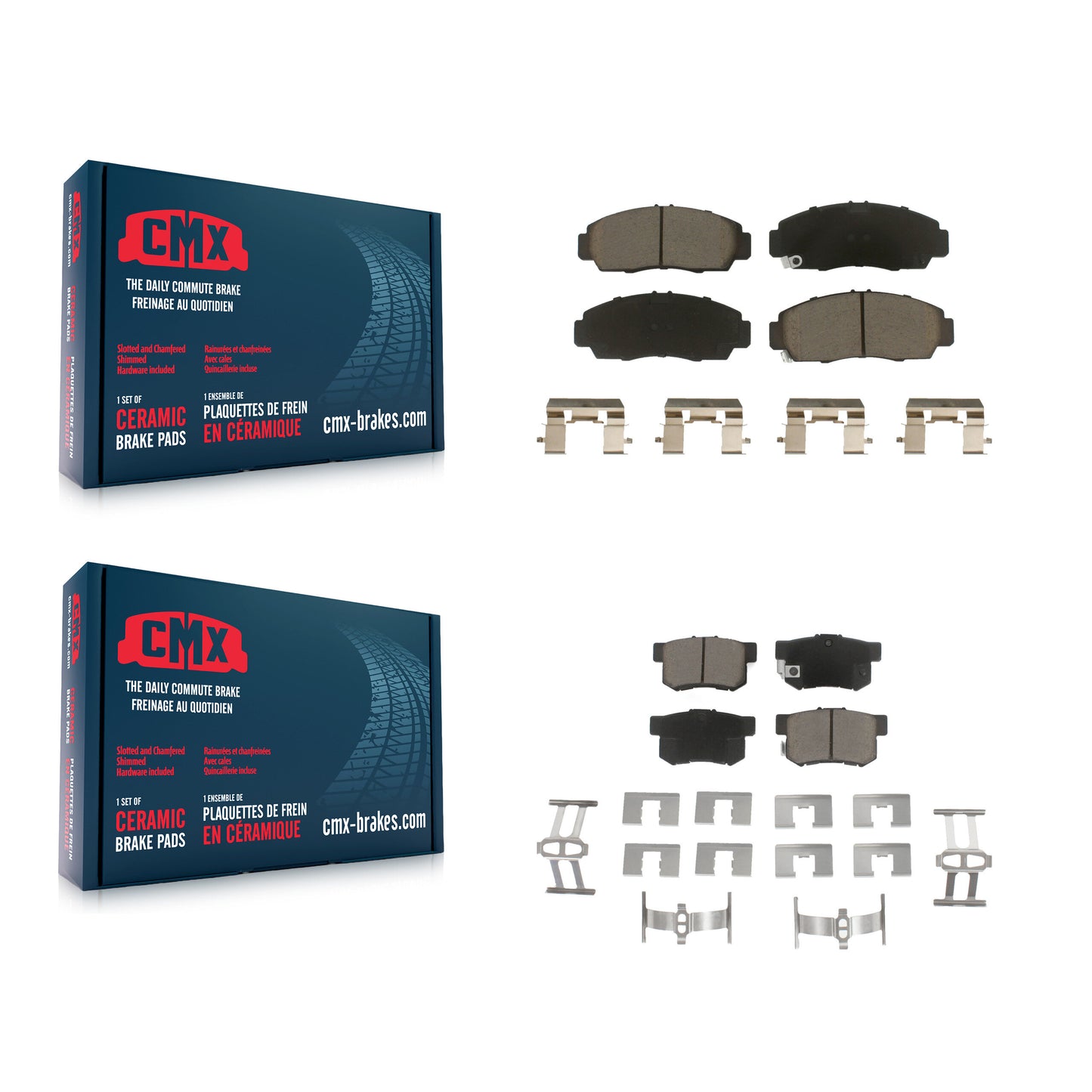 [Avant + Arrière] Kit de plaquette (céramique) de frein pour Honda Accord Acura TL TSX RL CL KCX-100101