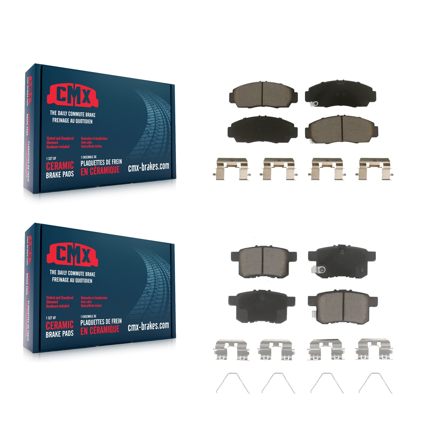 [Avant + Arrière] Kit de plaquette (céramique) de frein pour Honda Accord Acura TSX KCX-100102