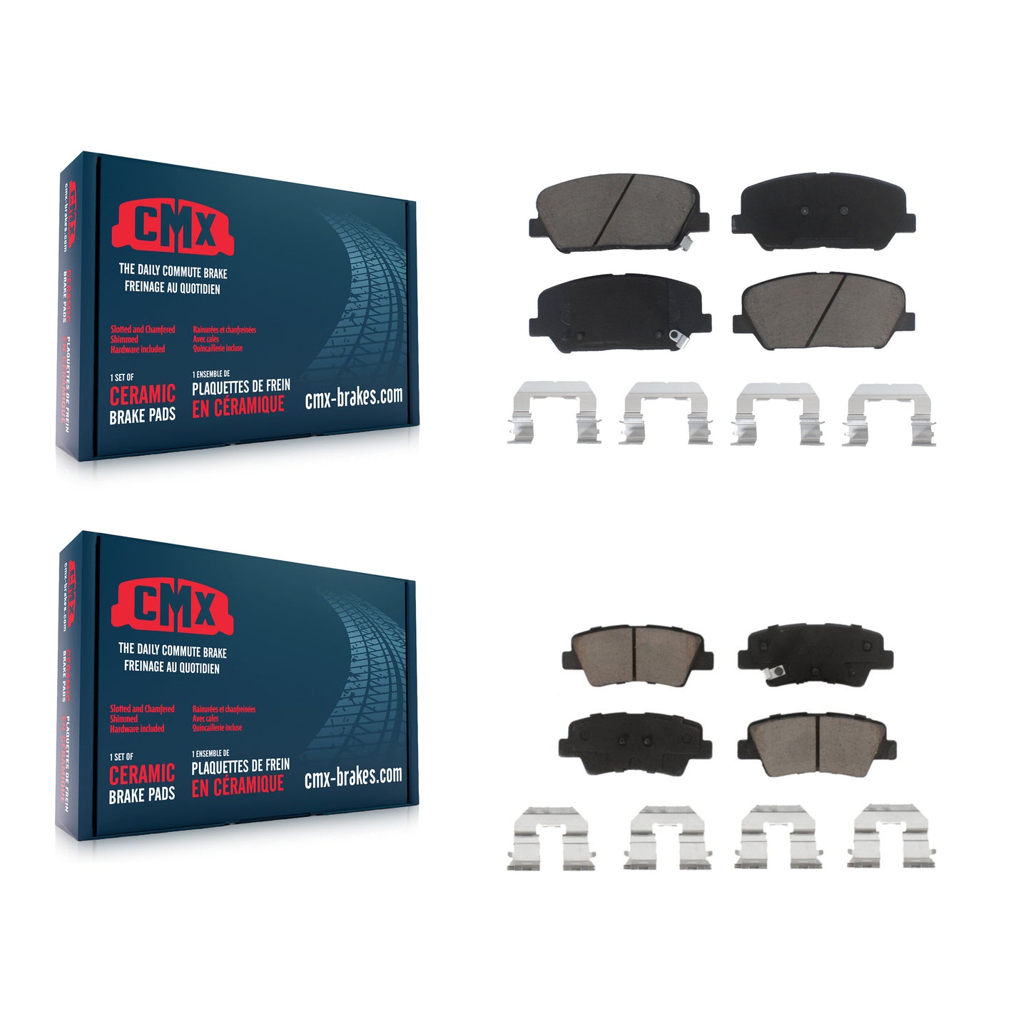 [Avant + Arrière] Kit de plaquette (céramique) de frein pour Kia Optima Hyundai Veloster Forte Koup KCX-100118