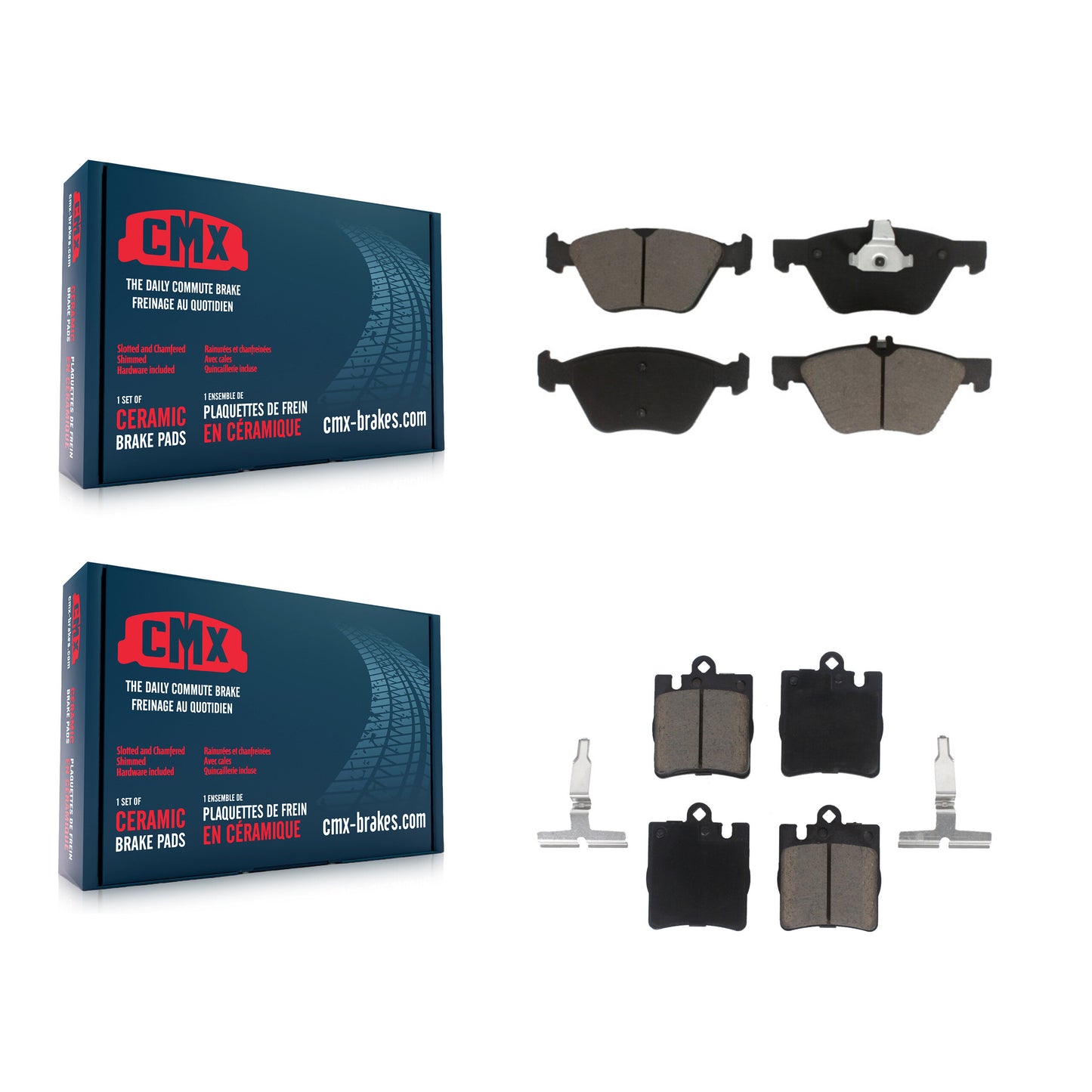 [Avant + Arrière] Kit de plaquette (céramique) de frein pour Mercedes-Benz E320 CLK320 E430 CLK430 KCX-100138