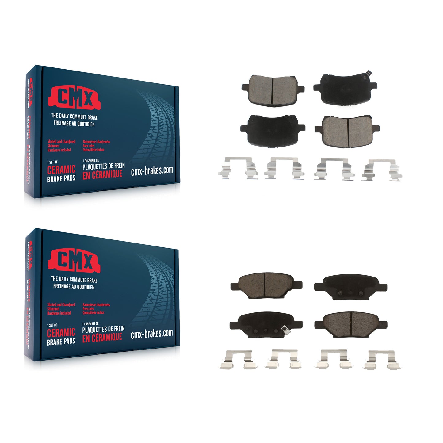 [Avant + Arrière] Kit de plaquette (céramique) de frein pour Chevrolet Cobalt Malibu Saturn Ion HHR Pontiac G6 Pursuit KCX-100147