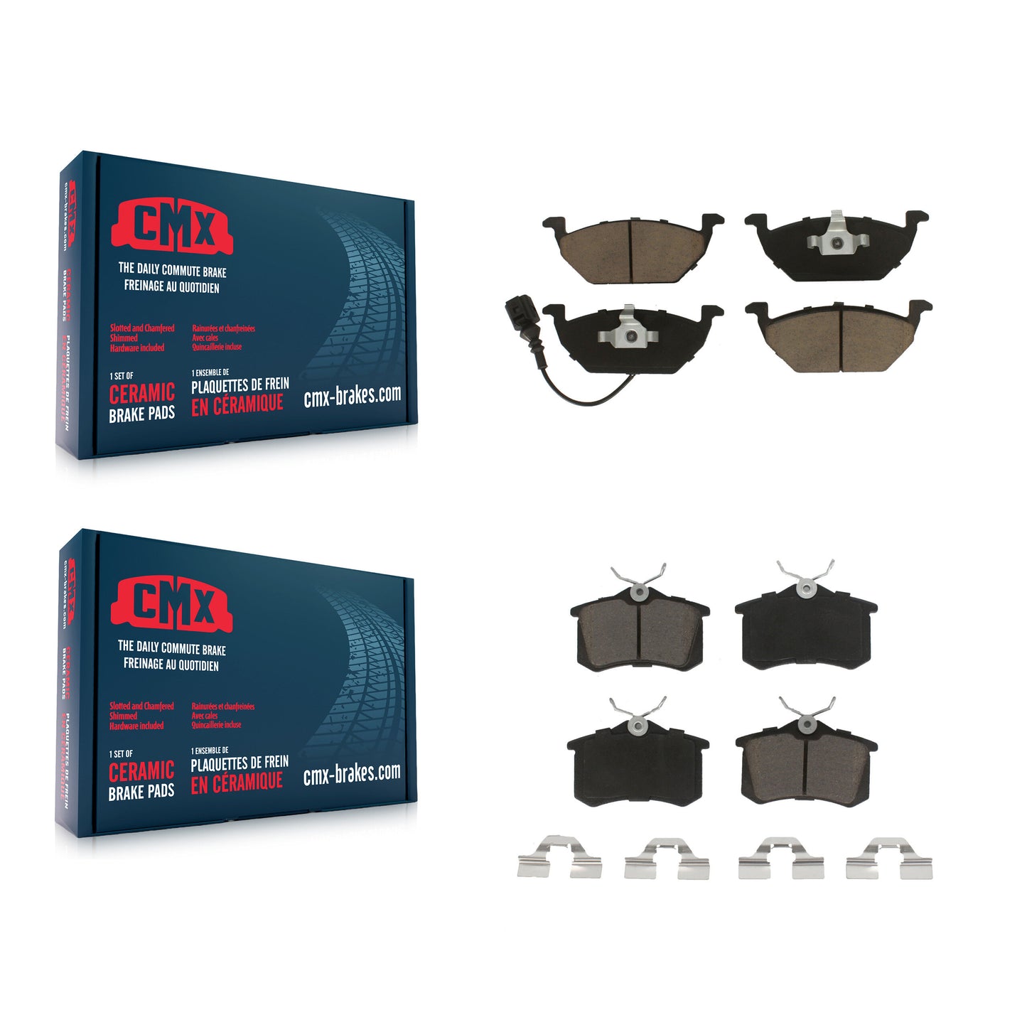 [Avant + Arrière] Kit de plaquette (céramique) de frein pour Volkswagen Beetle Jetta KCX-100165