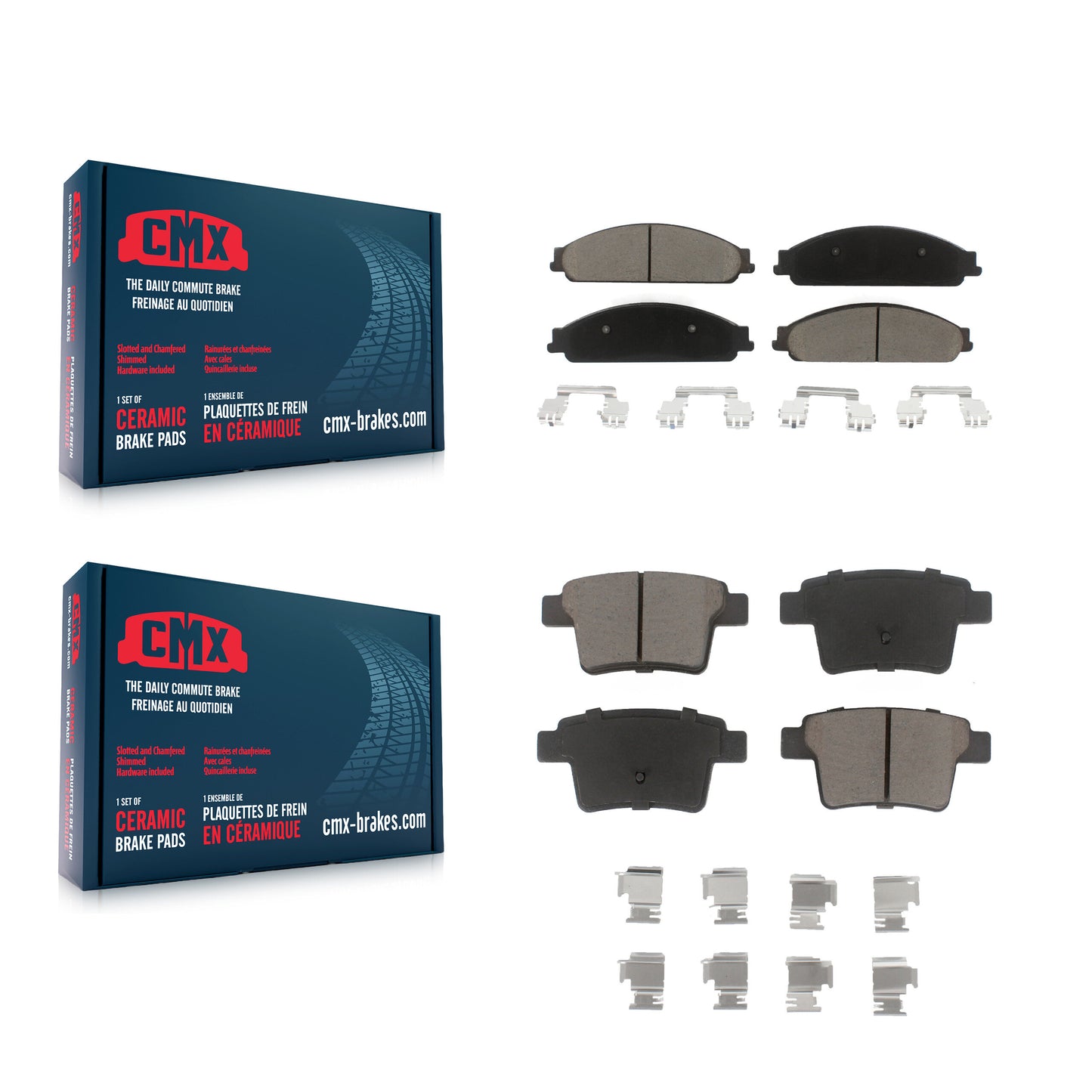[Avant + Arrière] Kit de plaquette (céramique) de frein pour Ford Five Hundred Freestyle Taurus Mercury Montego X Sable KCX-100168