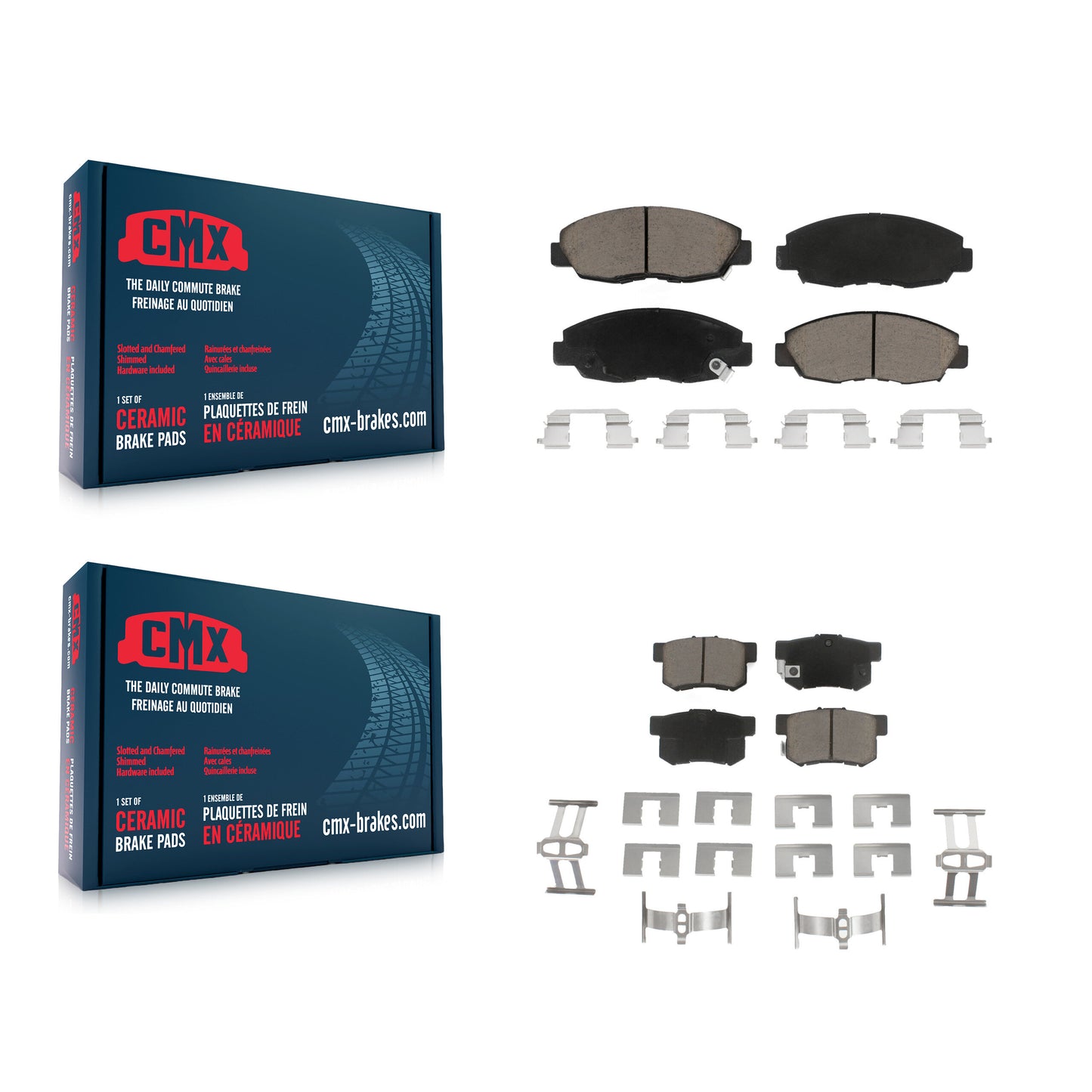 [Avant + Arrière] Kit de plaquette (céramique) de frein pour Honda Accord Acura CL KCX-100174