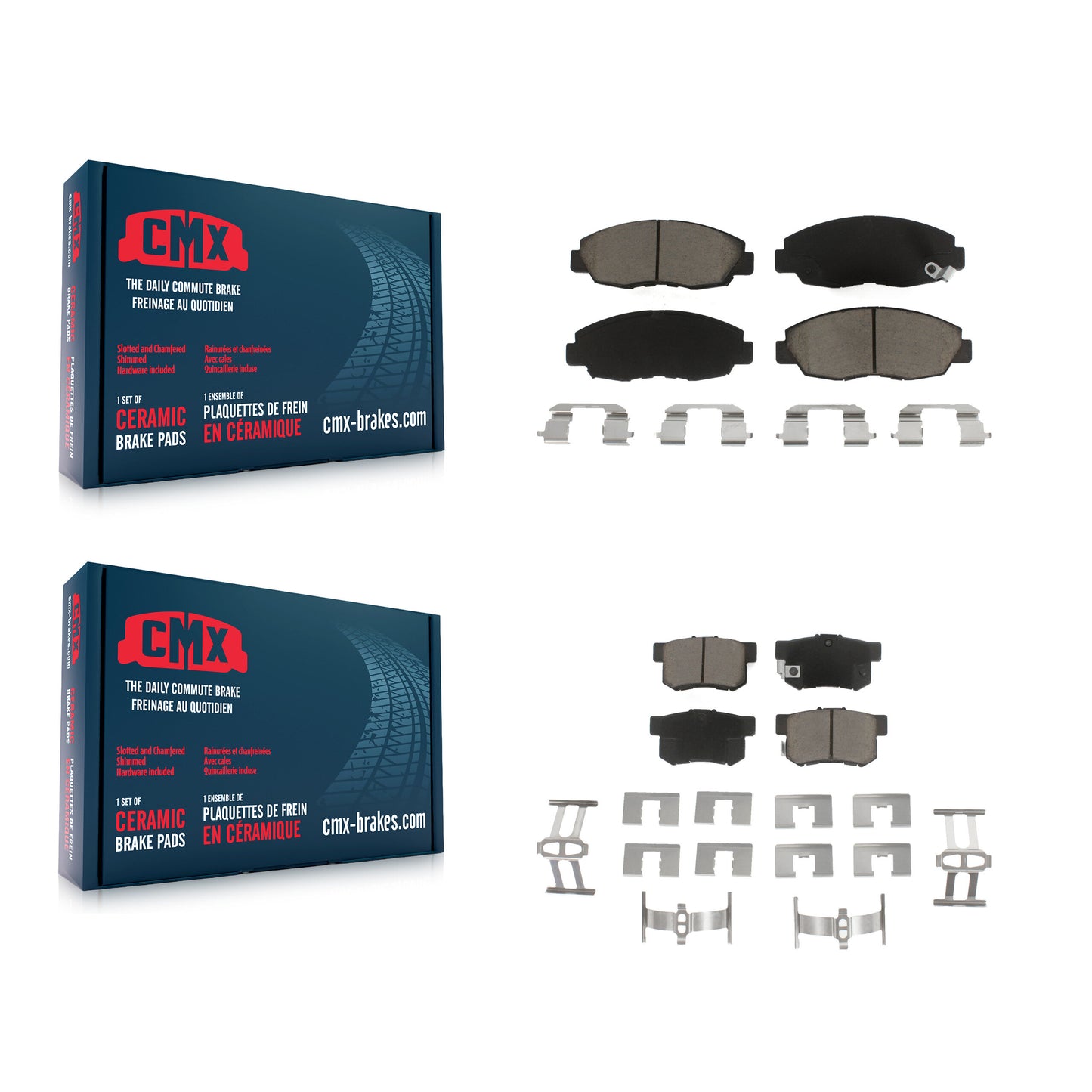 [Avant + Arrière] Kit de plaquette (céramique) de frein pour Honda Civic Accord Acura EL KCX-100175