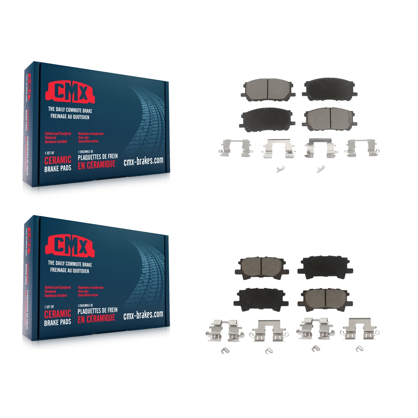 [Avant + Arrière] Kit de plaquette (céramique) de frein pour Lexus Toyota Highlander RX350 RX330 RX400h KCX-100196