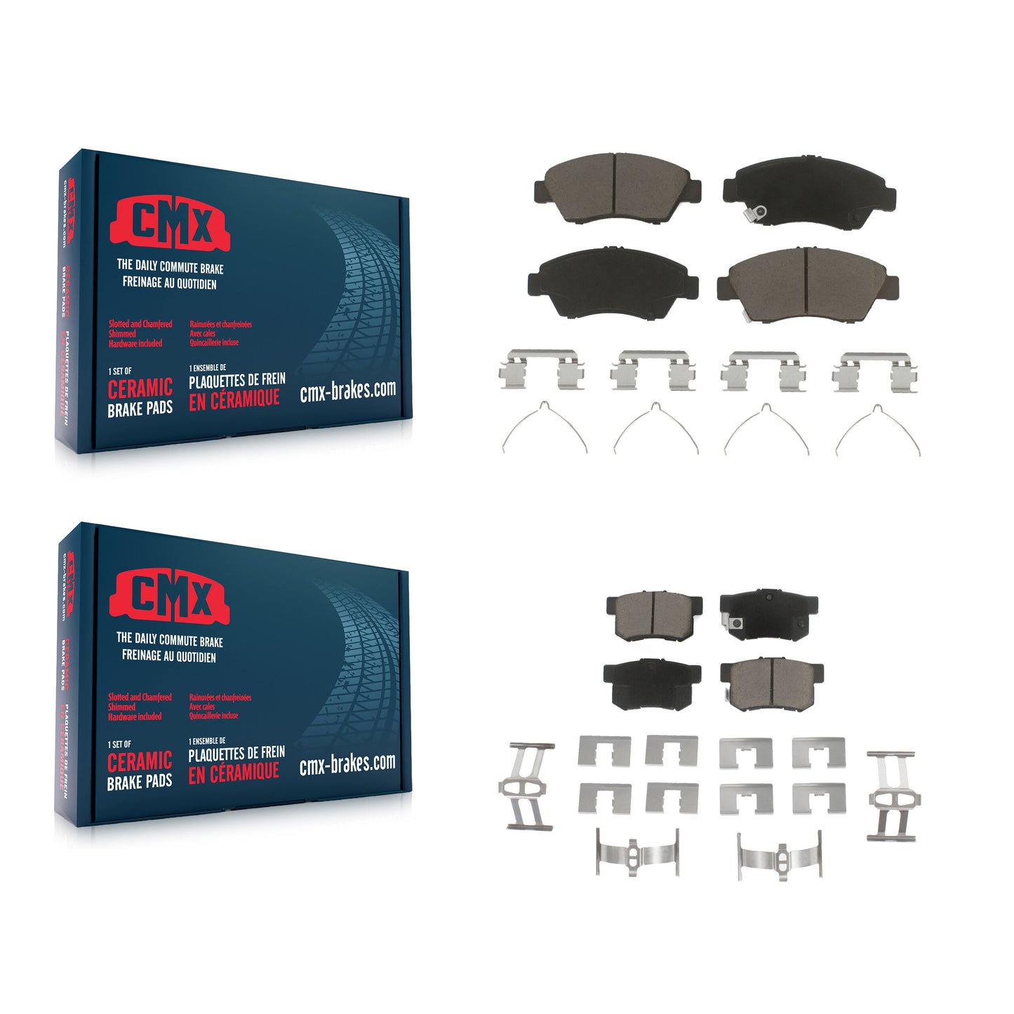 [Avant + Arrière] Kit de plaquette (céramique) de frein pour Honda Civic Acura RSX ILX CR-Z KCX-100205