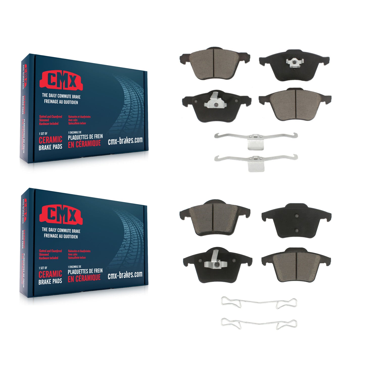 [Avant + Arrière] Kit de plaquette (céramique) de frein pour 2003-2014 Volvo XC90 avec 316mm Diameter Rotor KCX-100213