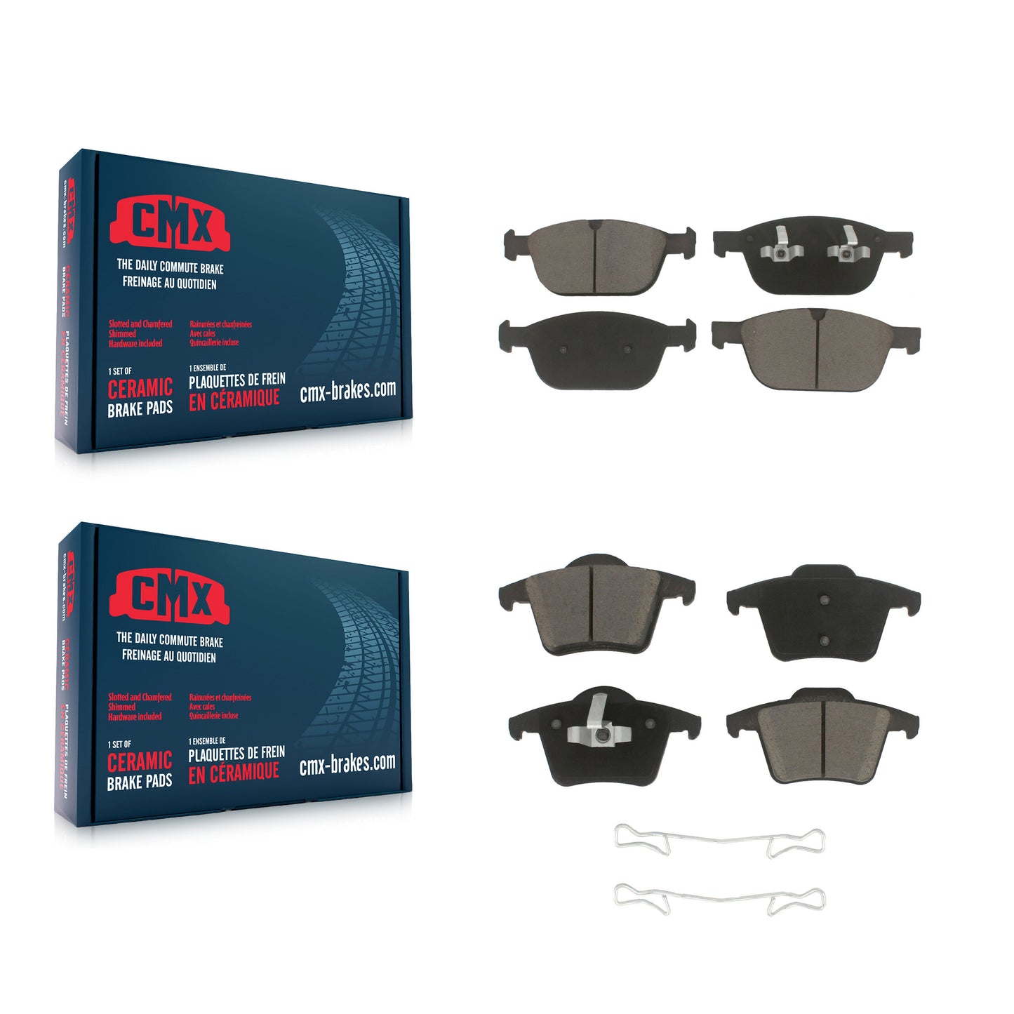 [Avant + Arrière] Kit de plaquette (céramique) de frein pour 2003-2014 Volvo XC90 avec 328mm Diameter Rotor KCX-100214