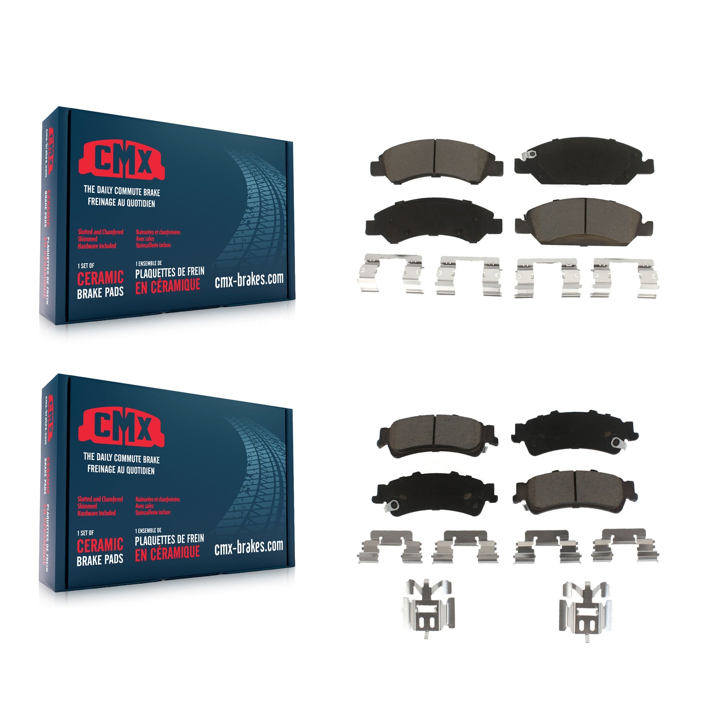 [Avant + Arrière] Kit de plaquette (céramique) de frein pour Chevrolet Silverado 1500 GMC Sierra Classic Drum rear brakes KCX-100220