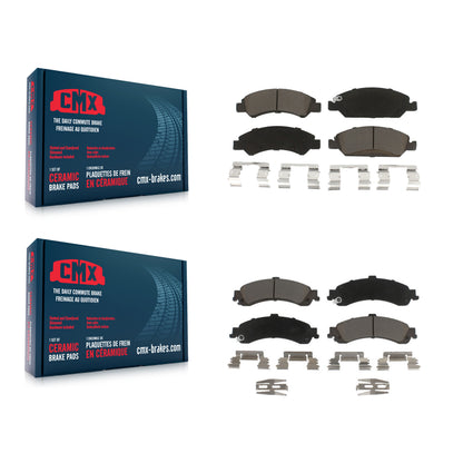 [Avant + Arrière] Kit de plaquette (céramique) de frein pour 2005-2006 Chevrolet Silverado 1500 GMC Sierra avec Dual Piston Caliper Drum rear brakes KCX-100221