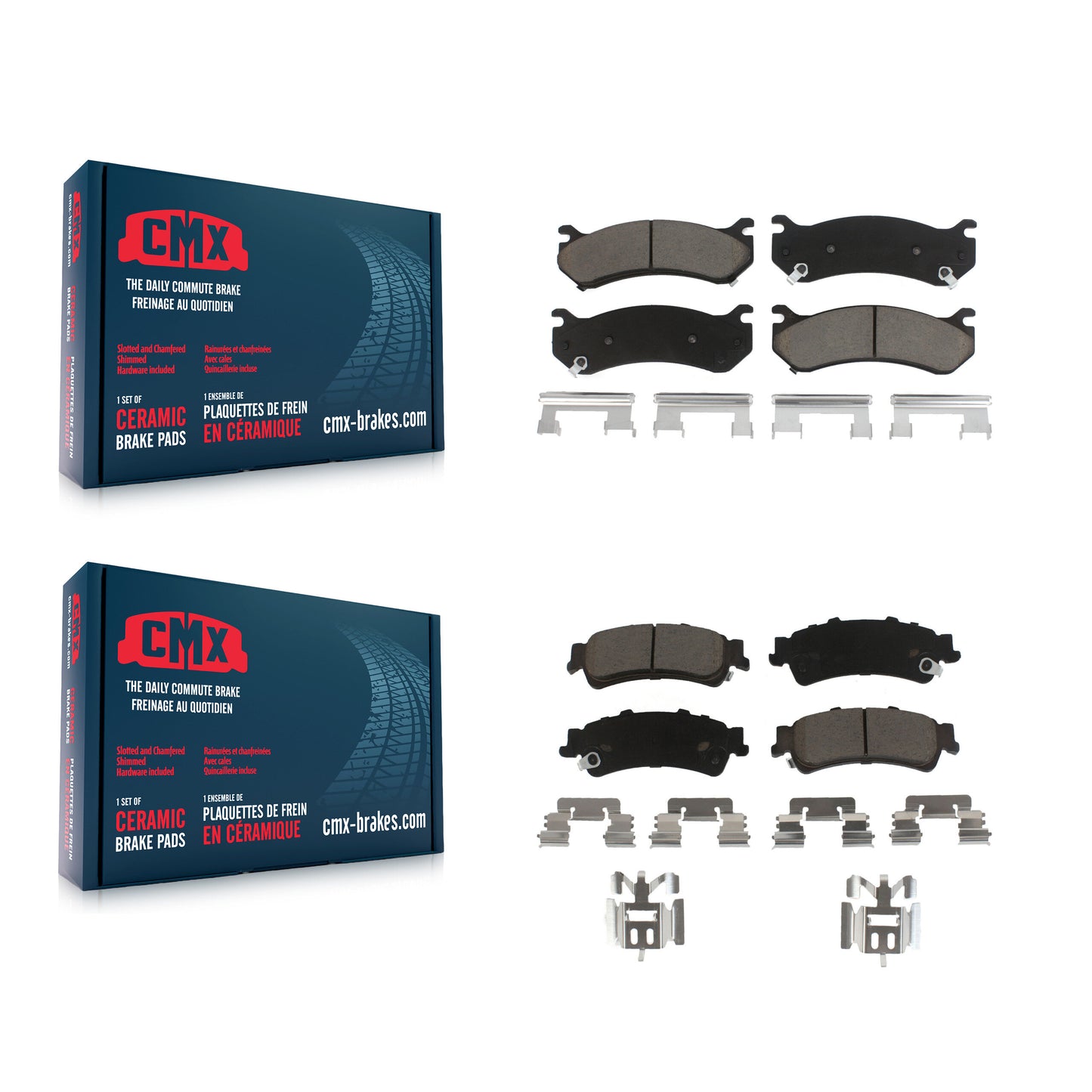 [Avant + Arrière] Kit de plaquette (céramique) de frein pour Chevrolet Silverado 1500 GMC Sierra Classic Suburban Tahoe Astro Yukon XL Safari KCX-100222