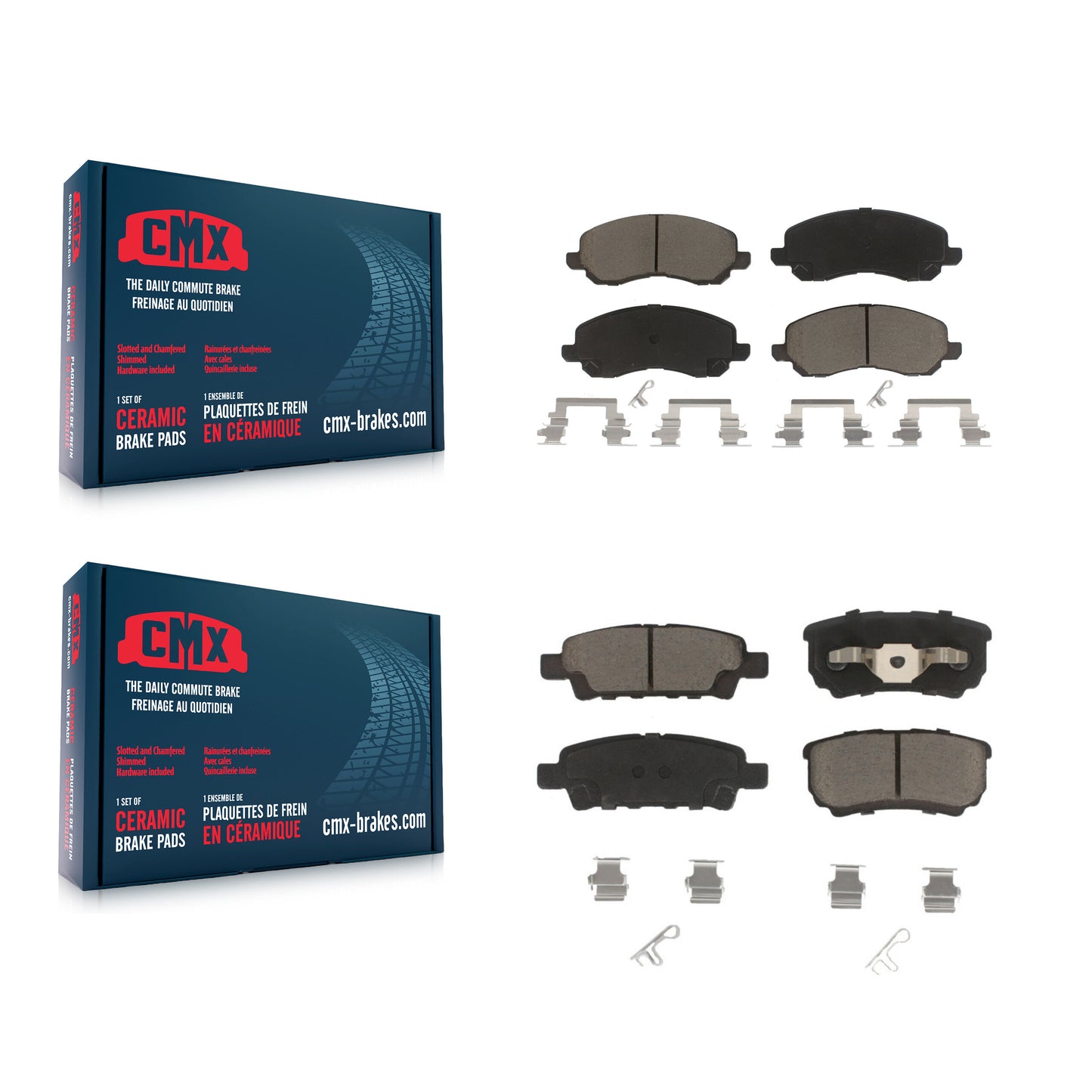 [Avant + Arrière] Kit de plaquette (céramique) de frein pour Jeep Patriot Dodge Compass Chrysler Caliber Avenger Mitsubishi Lancer Sebring 200 KCX-100227