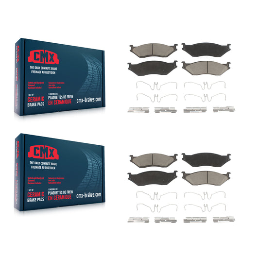 [Avant + Arrière] Kit de plaquette (céramique) de frein pour Ford F-450 Super Duty F-550 F-59 Commercial Stripped Chassis International IC Corporation LCF CF500 CF600 TerraStar AE School Bus E-550 AC F-53 KCX-100228