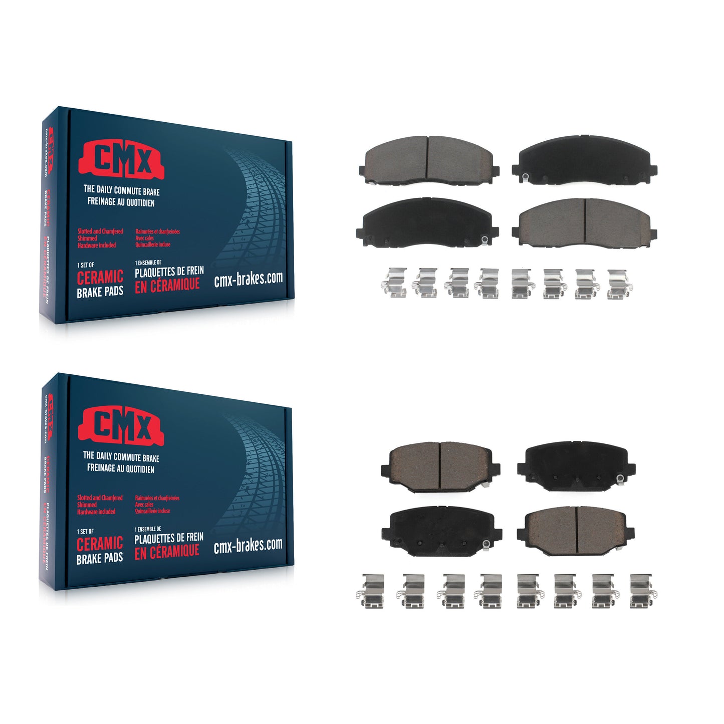 [Avant + Arrière] Kit de plaquette (céramique) de frein pour Dodge Grand Caravan Journey Chrysler Town & Country Ram C/V Volkswagen Routan KCX-100232