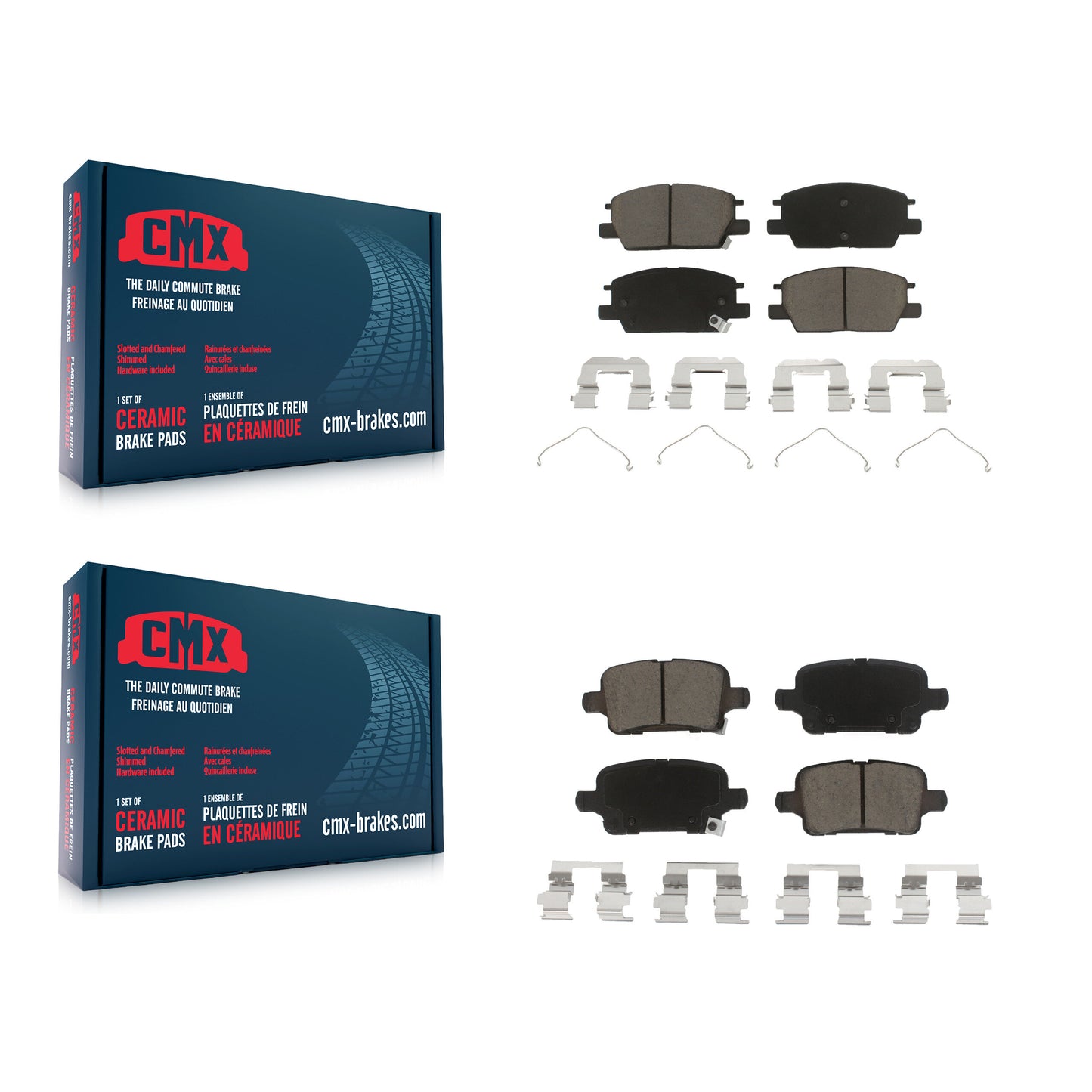 [Avant + Arrière] Kit de plaquette (céramique) de frein pour Chevrolet Equinox Malibu GMC Terrain Buick LaCrosse Regal TourX Sportback KCX-100238