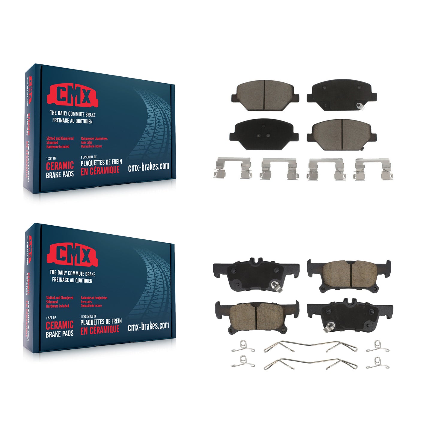 [Avant + Arrière] Kit de plaquette (céramique) de frein pour 2016-2019 Buick Envision avec 288mm Diameter Rotor KCX-100240