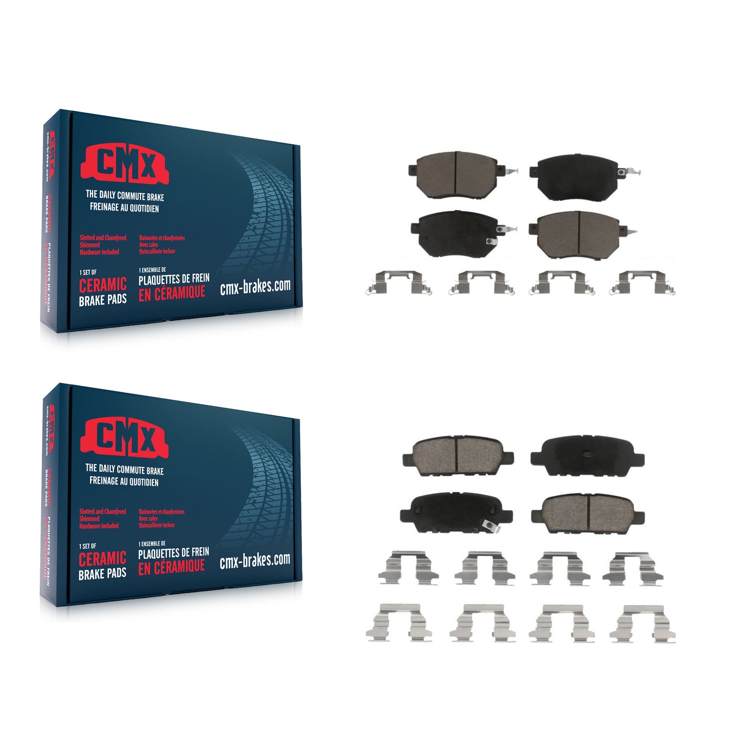 [Avant + Arrière] Kit de plaquette (céramique) de frein pour Nissan Murano Altima Maxima INFINITI FX35 FX45 KCX-100254