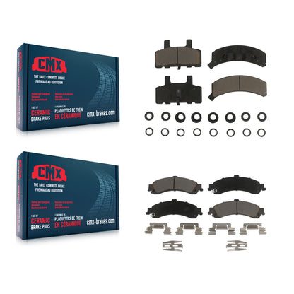[Avant + Arrière] Kit de plaquette (céramique) de frein pour 2000 GMC Yukon Drum rear brakes avec Dual Piston Caliper KCX-100261