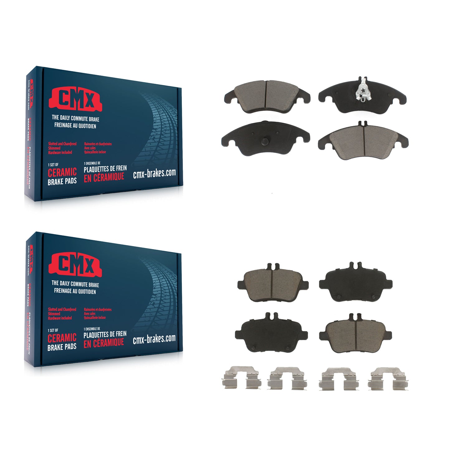 [Avant + Arrière] Kit de plaquette (céramique) de frein pour Mercedes-Benz SLK250 SLK350 SLK300 SLC300 KCX-100264