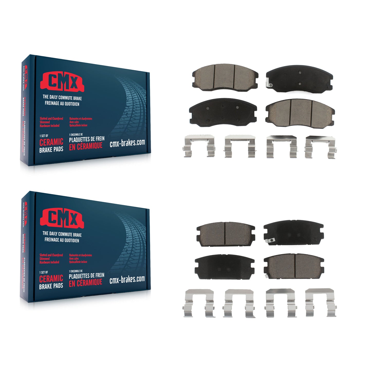 [Avant + Arrière] Kit de plaquette (céramique) de frein pour Chevrolet Equinox Saturn Vue Captiva Sport Pontiac Torrent Suzuki XL-7 KCX-100273