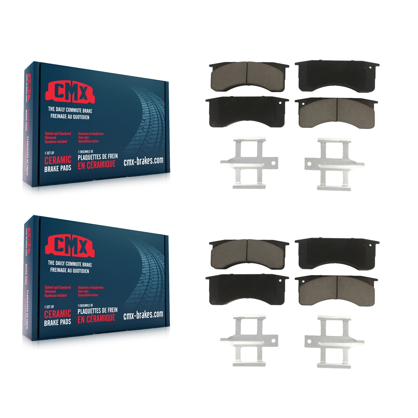[Avant + Arrière] Kit de plaquette (céramique) de frein pour International 4400 4300LP Blue Bird Vision School Bus IC Corporation 4300 Hino CE 258 4400LP 268 Commercial All American FE HC Integrated GMC Ford Isuzu KCX-100281