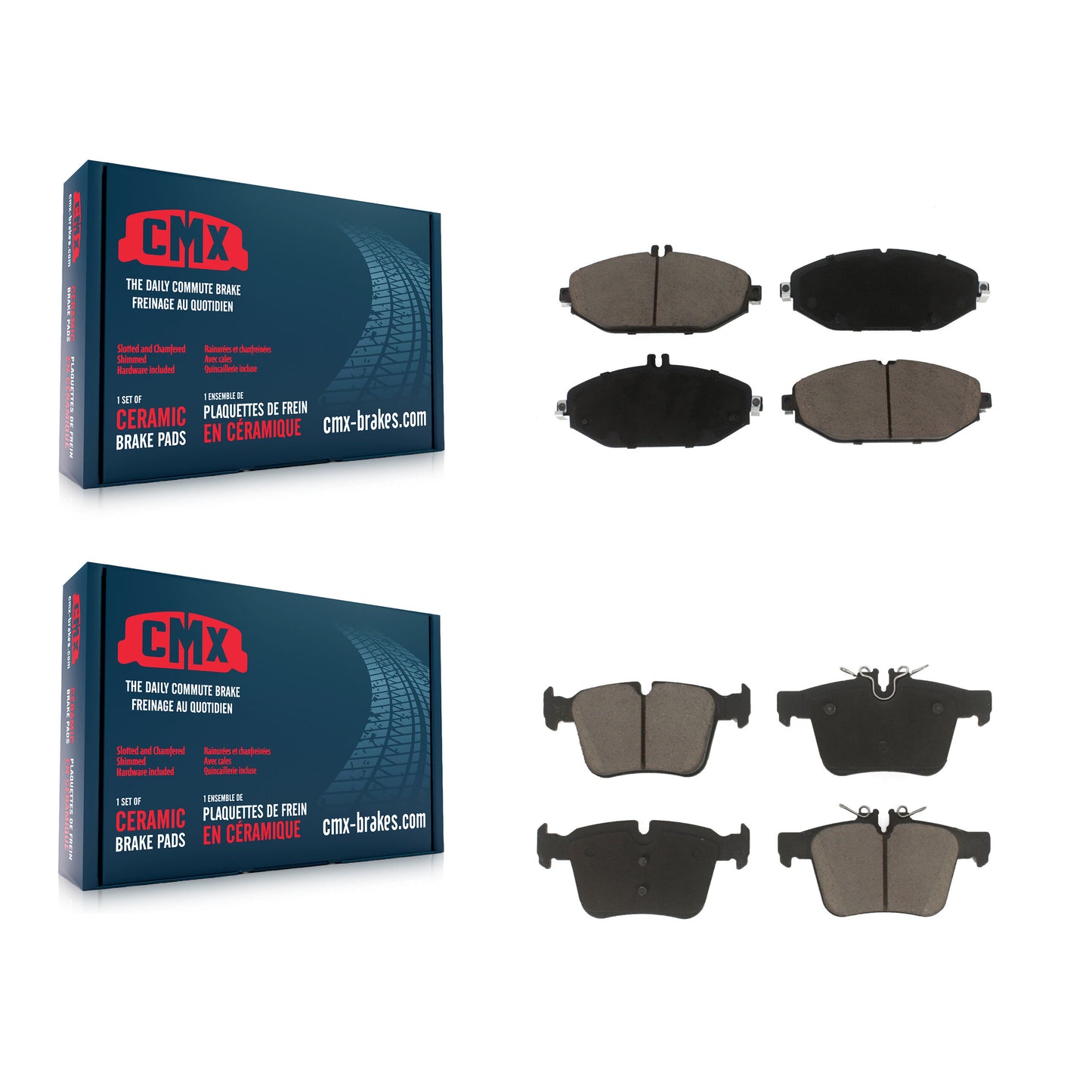 [Avant + Arrière] Kit de plaquette (céramique) de frein pour Mercedes-Benz C300 sans Sport Package KCX-100285