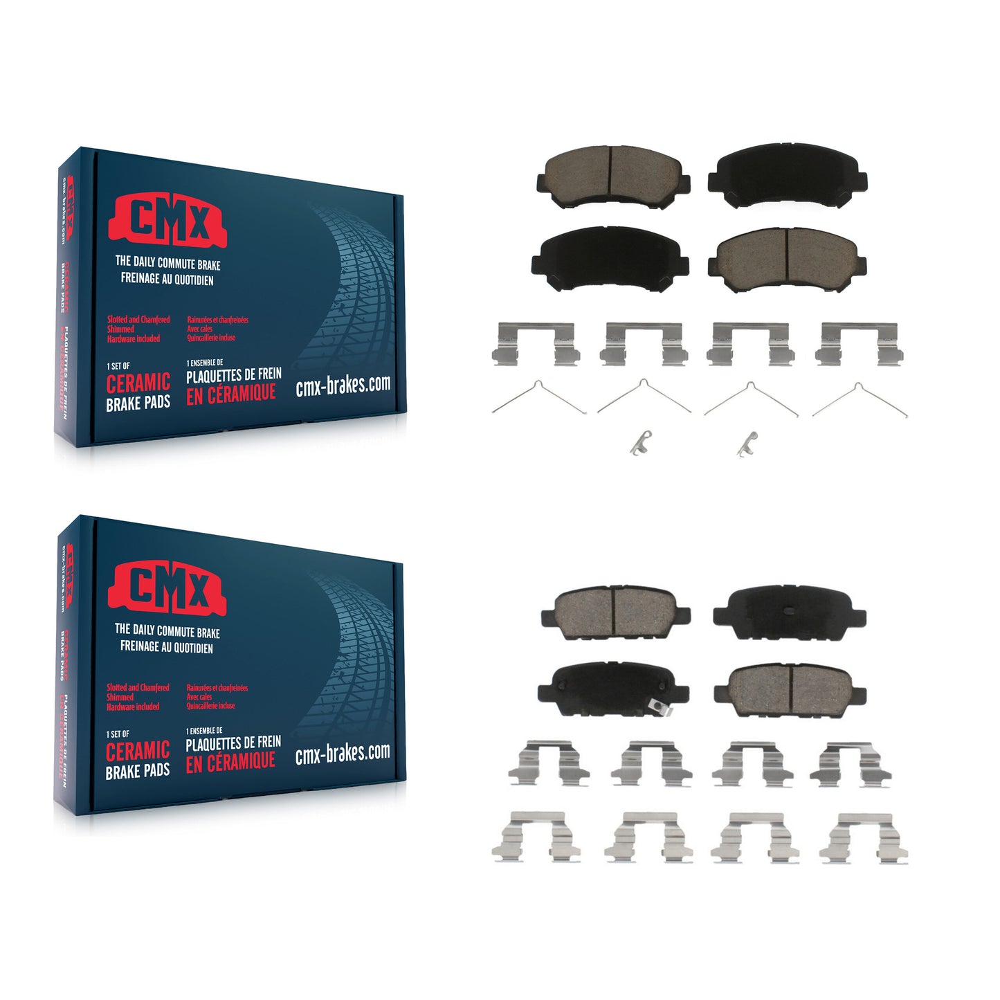 [Avant + Arrière] Kit de plaquette (céramique) de frein pour Nissan Rogue Maxima Sentra Select Juke KCX-100304