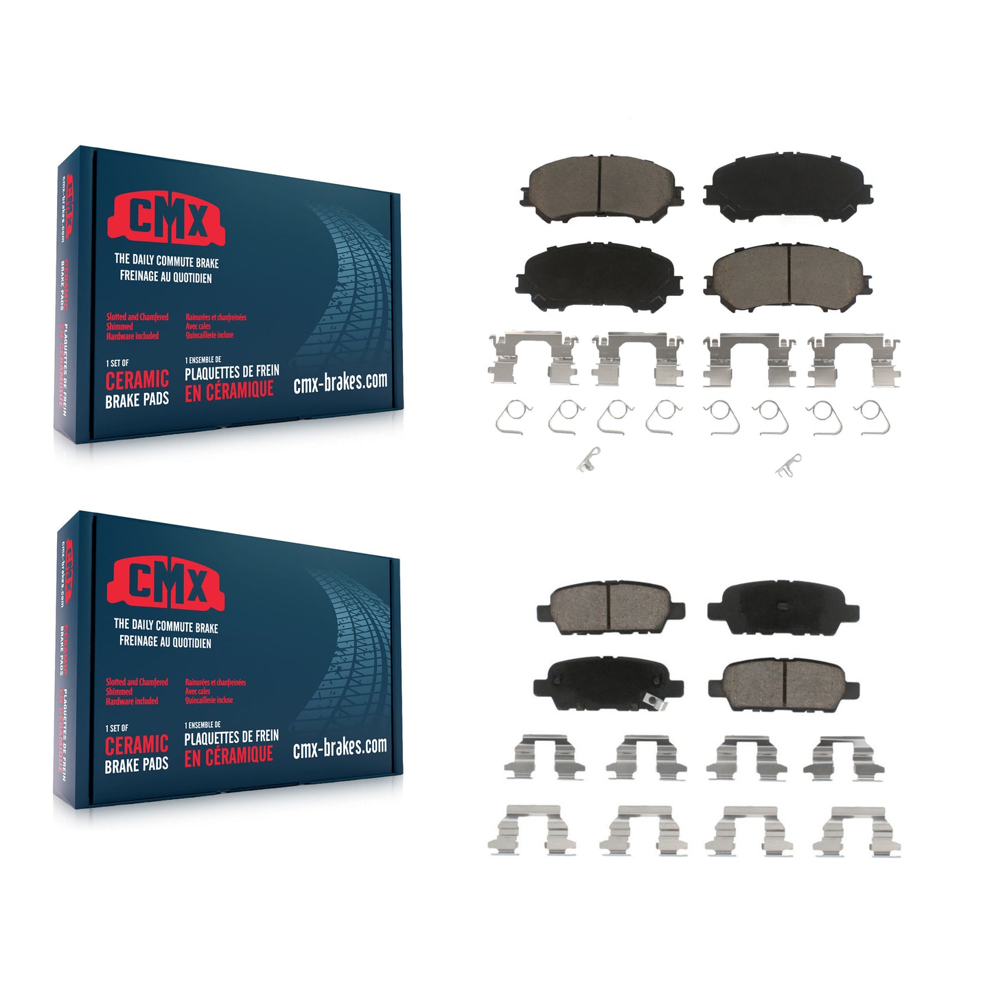 [Avant + Arrière] Kit de plaquette (céramique) de frein pour Nissan Rogue Sport Qashqai KCX-100323