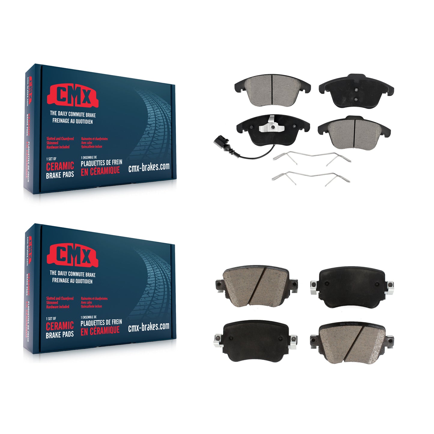 [Avant + Arrière] Kit de plaquette (céramique) de frein pour Volkswagen Passat Audi Q3 Quattro KCX-100325