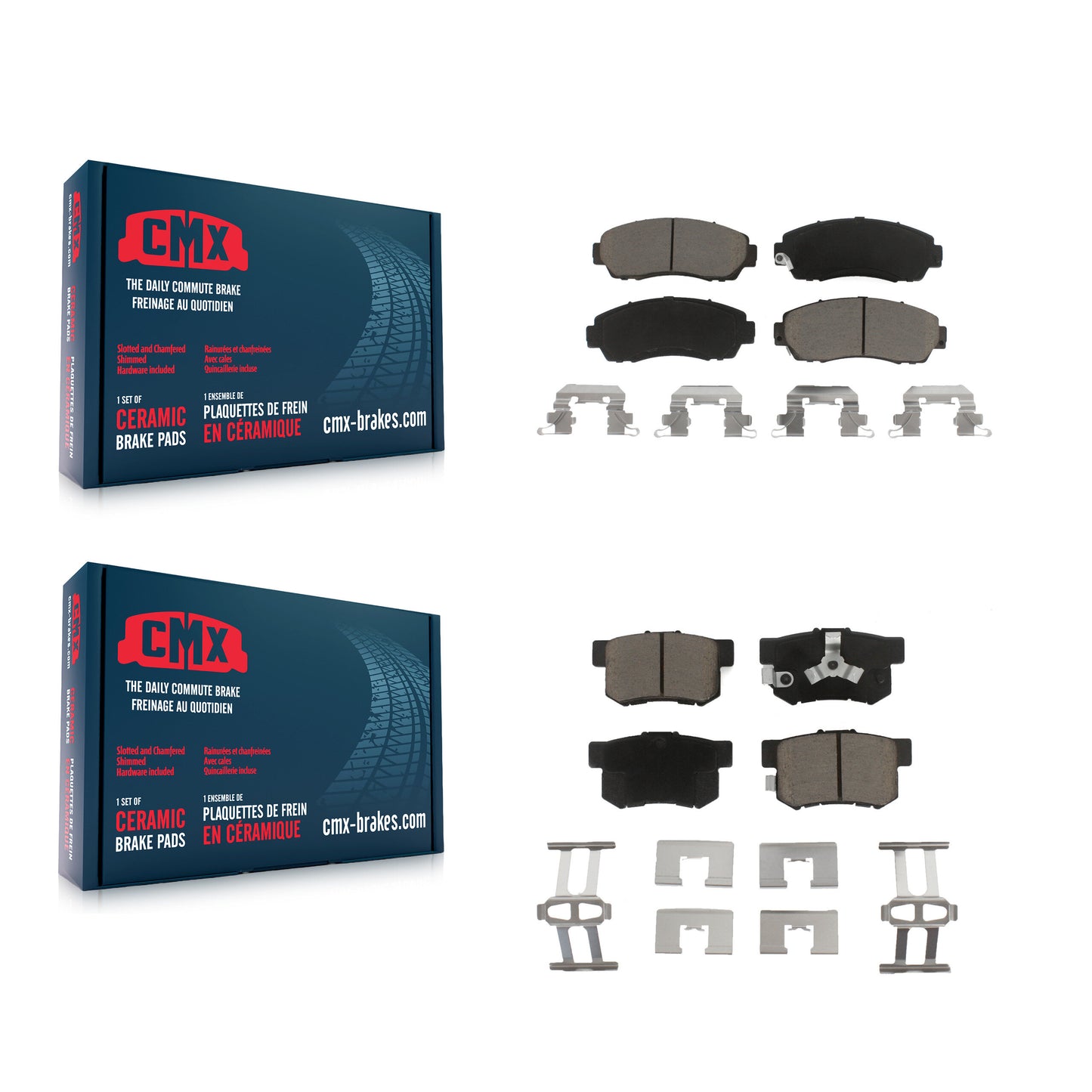 [Avant + Arrière] Kit de plaquette (céramique) de frein pour Honda CR-V Accord Crosstour Acura RDX KCX-100344