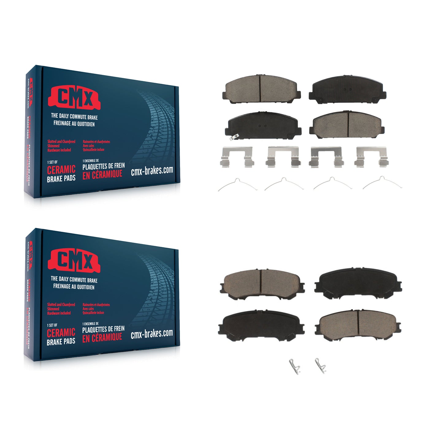 [Avant + Arrière] Kit de plaquette (céramique) de frein pour 2017-2023 Nissan TITAN KCX-100349