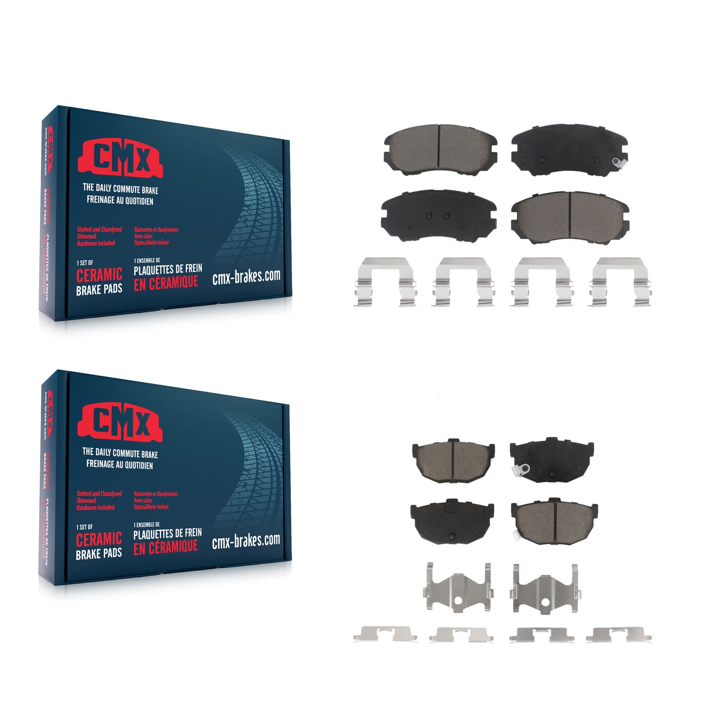 [Avant + Arrière] Kit de plaquette (céramique) de frein pour Hyundai Tiburon KCX-100363