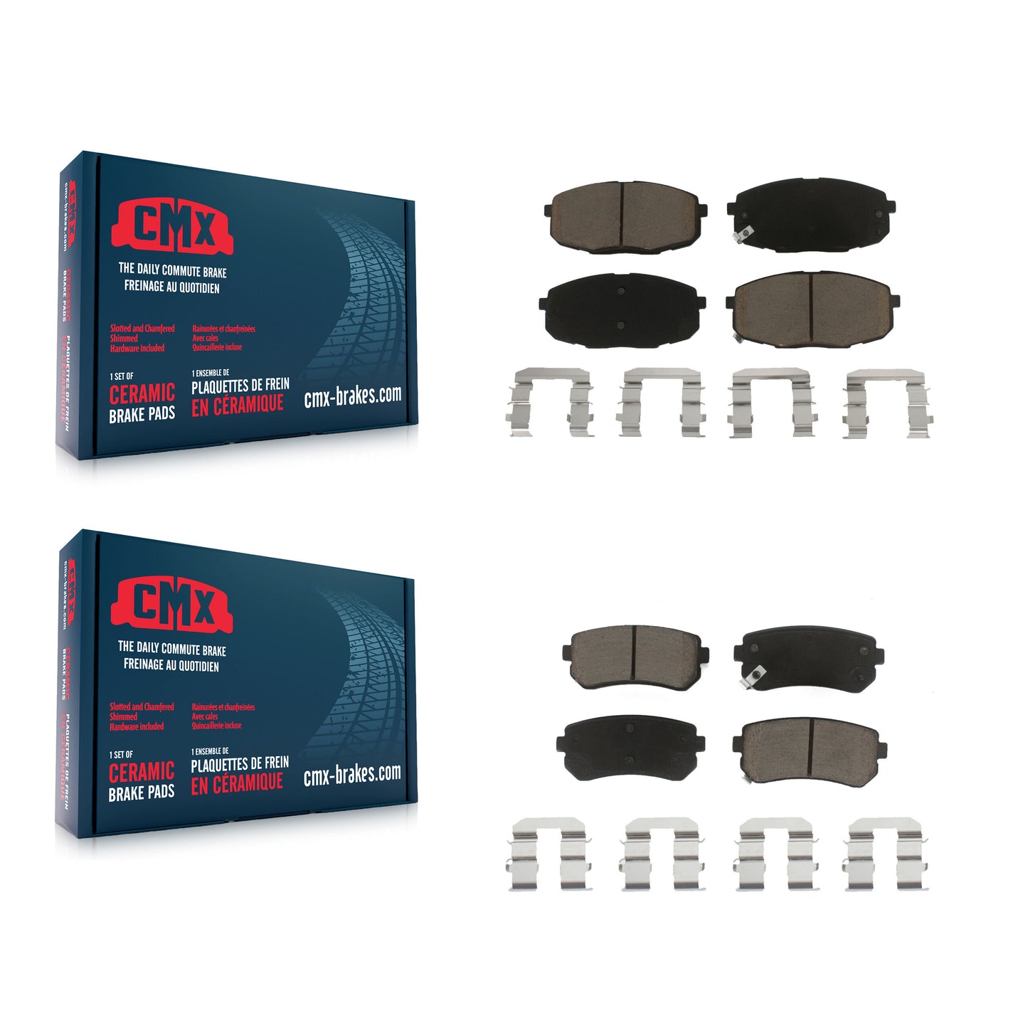 [Avant + Arrière] Kit de plaquette (céramique) de frein pour Hyundai Elantra Kia Forte Koup Forte5 KCX-100365