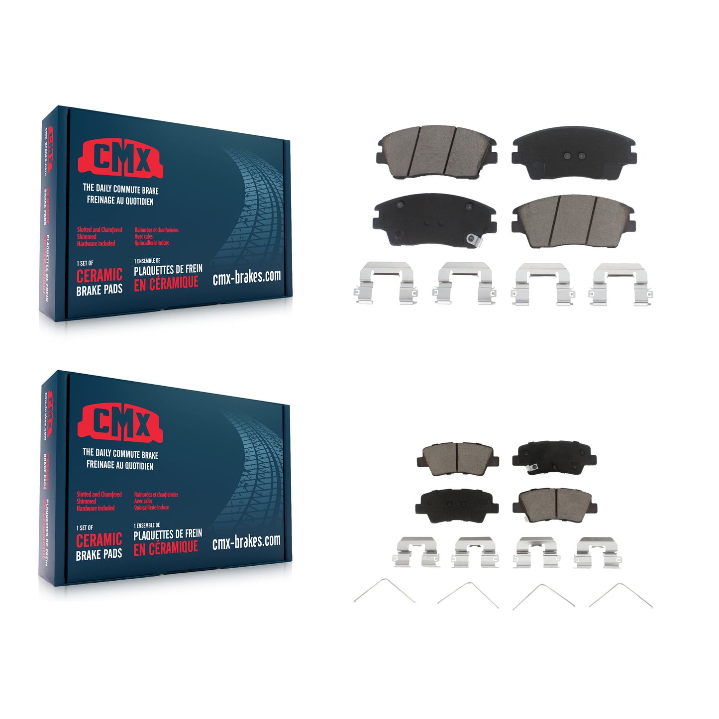 [Avant + Arrière] Kit de plaquette (céramique) de frein pour 2017-2020 Hyundai Elantra 1.6L KCX-100366