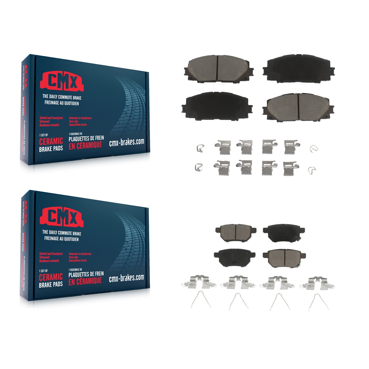 [Avant + Arrière] Kit de plaquette (céramique) de frein pour Toyota Yaris KCX-100382
