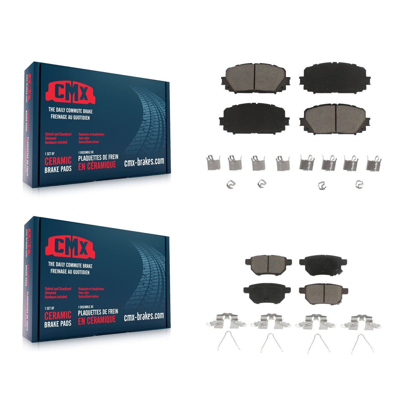 [Avant + Arrière] Kit de plaquette (céramique) de frein pour Toyota Yaris KCX-100383