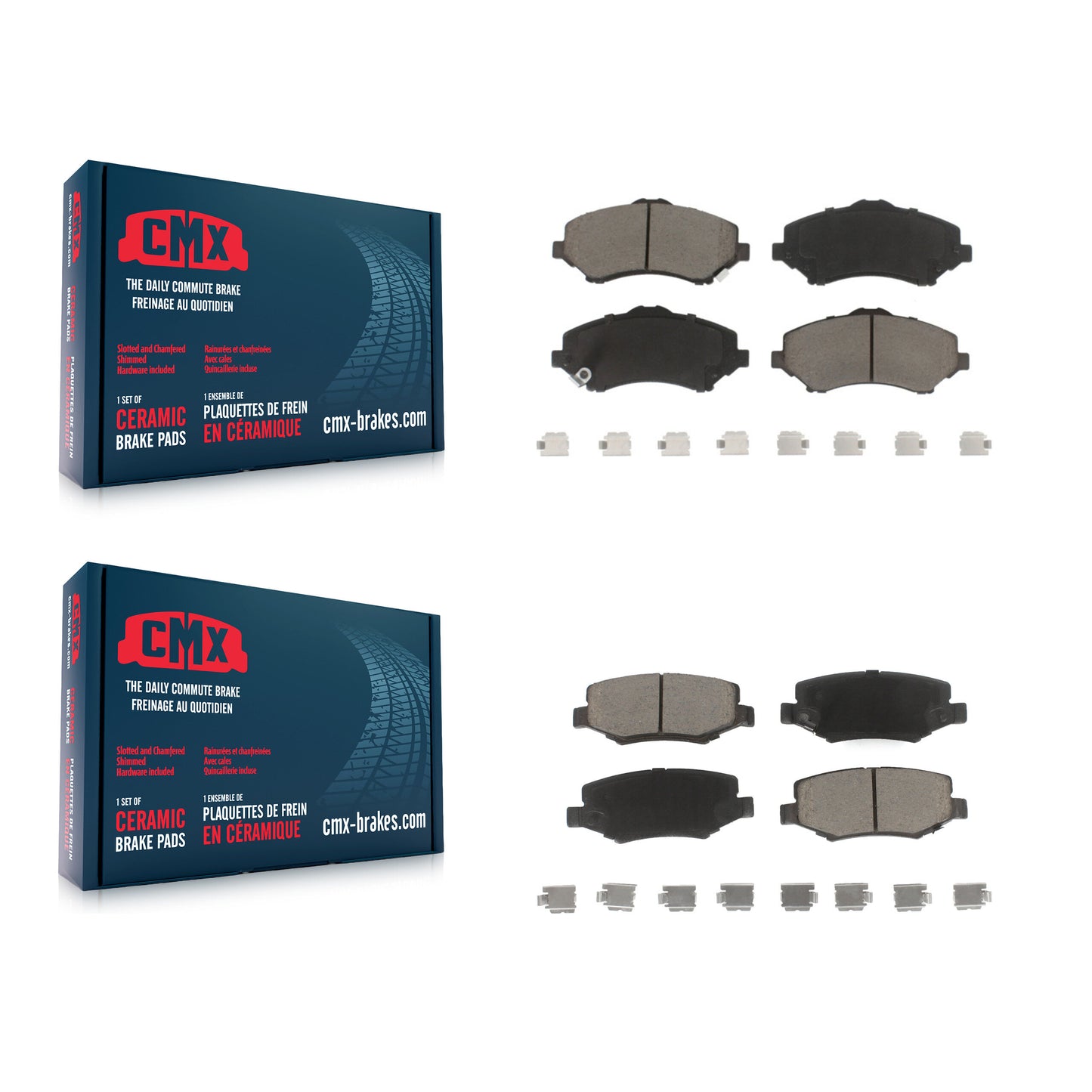 [Avant + Arrière] Kit de plaquette (céramique) de frein pour Jeep Wrangler Liberty Dodge Nitro JK KCX-100388