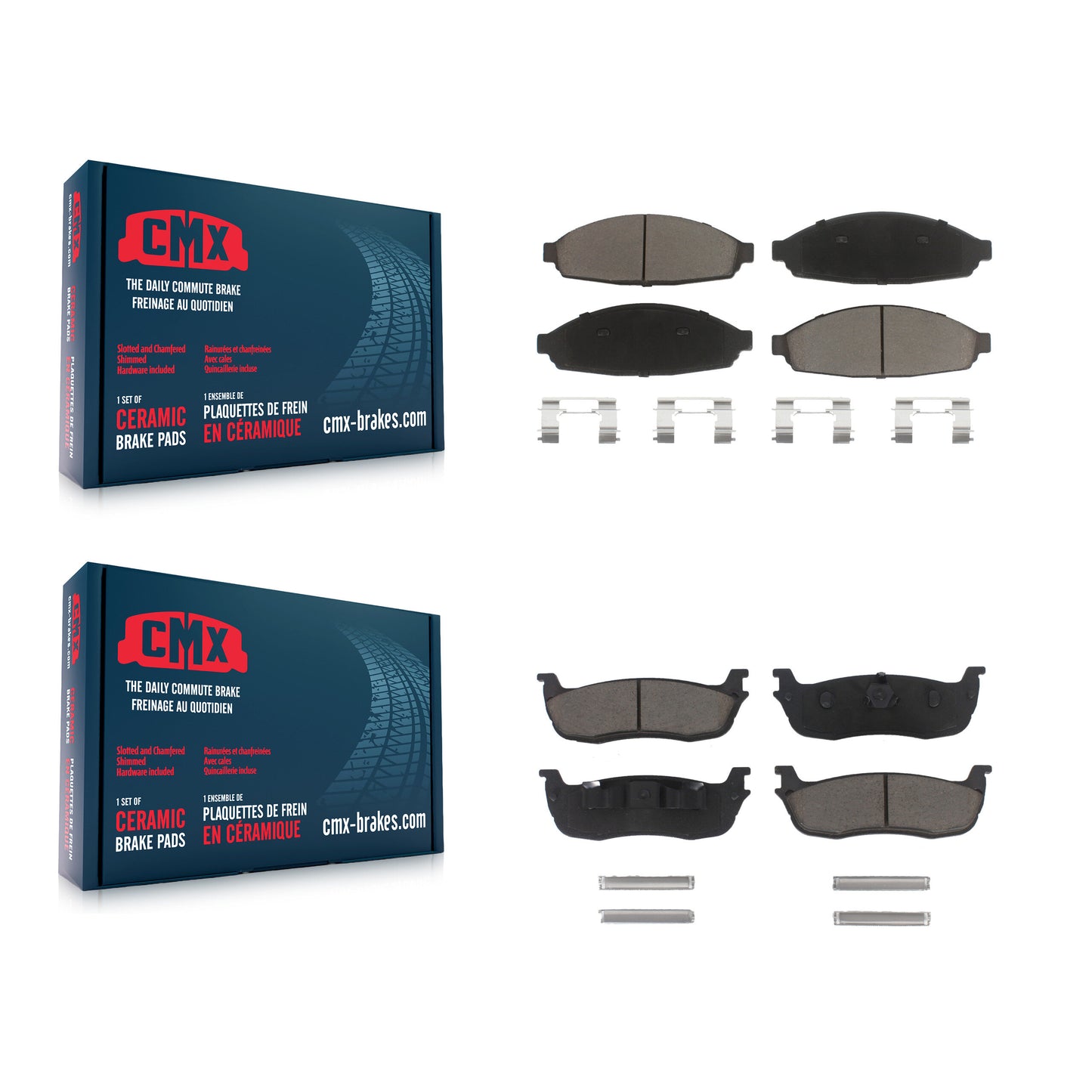 [Avant + Arrière] Kit de plaquette (céramique) de frein pour 2003-2010 Lincoln Town Car Limousine KCX-100404