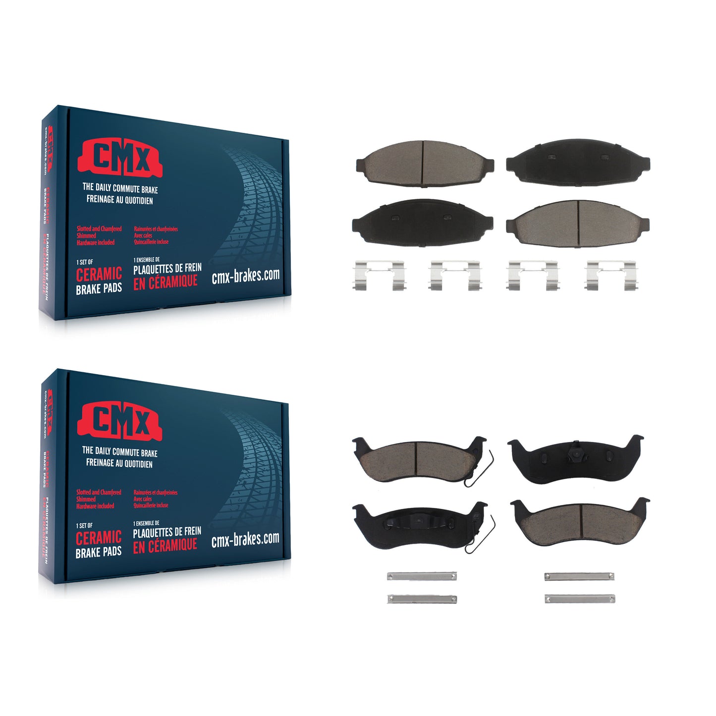[Avant + Arrière] Kit de plaquette (céramique) de frein pour Ford Crown Victoria Mercury Grand Marquis Lincoln Town Car Marauder KCX-100405