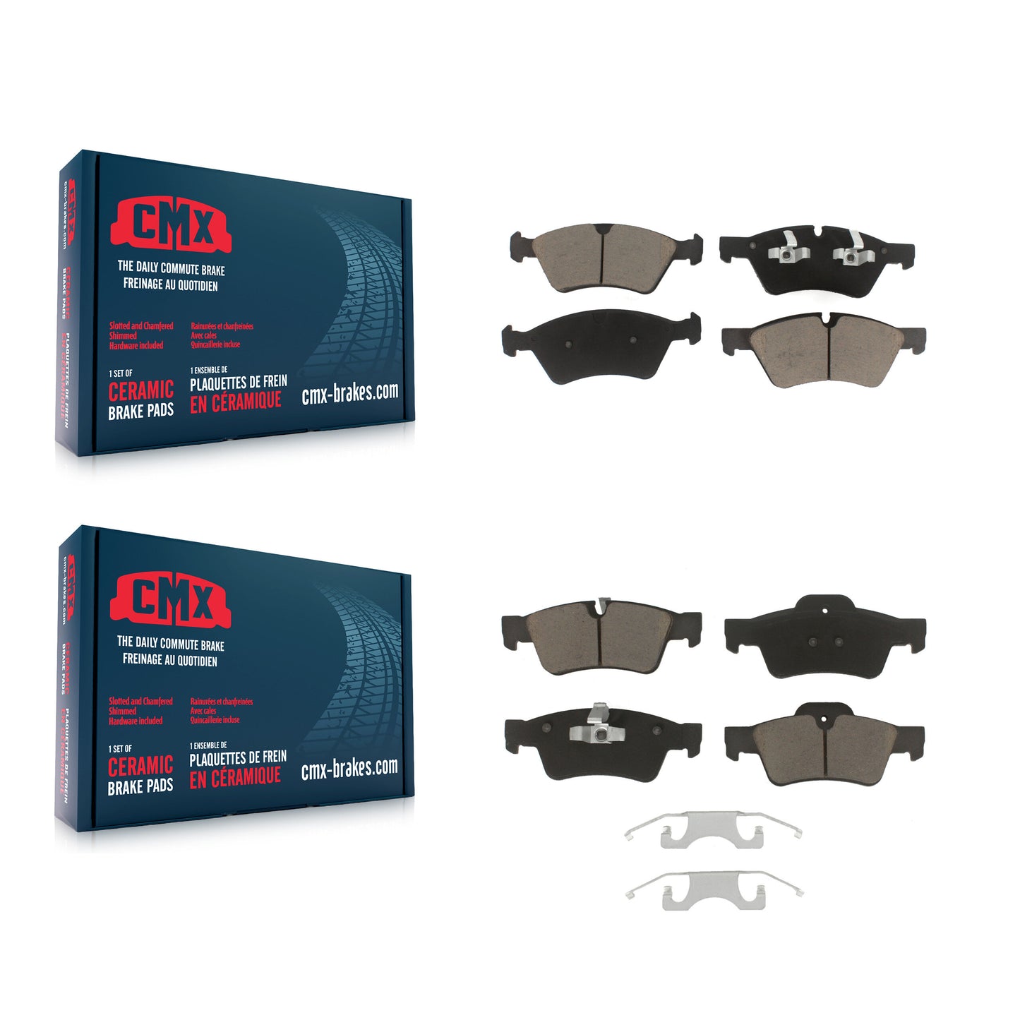 [Avant + Arrière] Kit de plaquette (céramique) de frein pour Mercedes-Benz ML350 GL450 R350 GL550 ML500 ML320 GL350 ML550 GL320 R500 R320 G55 AMG ML450 KCX-100417