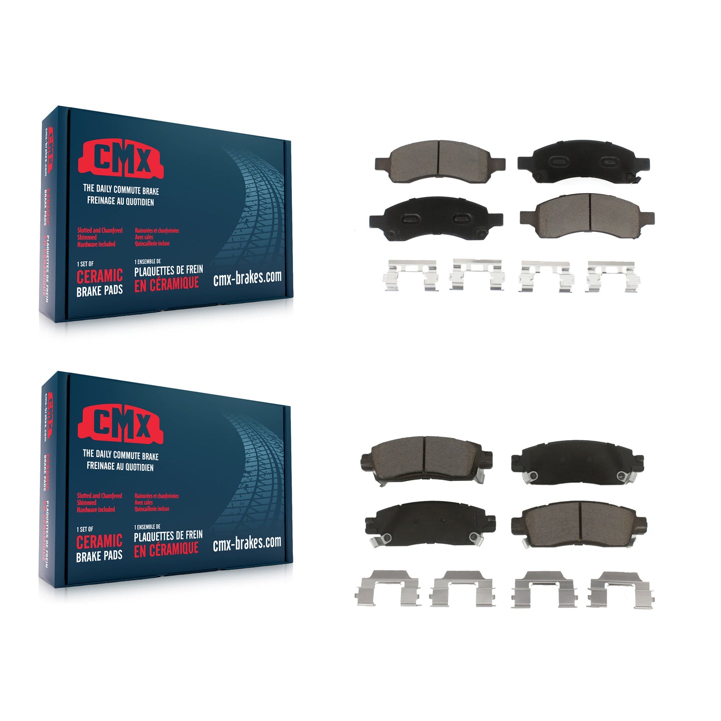 [Avant + Arrière] Kit de plaquette (céramique) de frein pour Chevrolet Traverse GMC Acadia Buick Enclave Saturn Outlook Limited KCX-100422