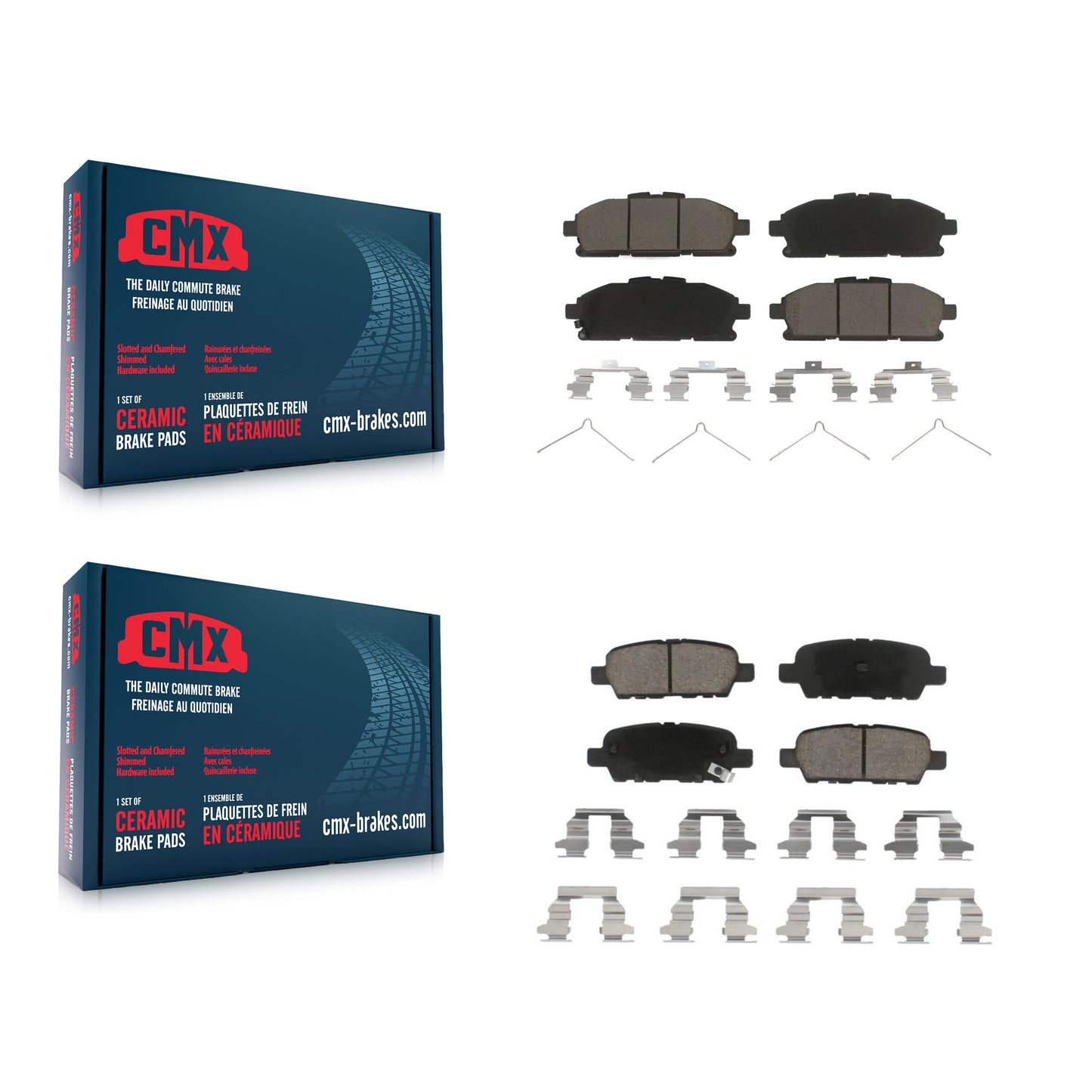 [Avant + Arrière] Kit de plaquette (céramique) de frein pour 2011-2017 Nissan Quest KCX-100428