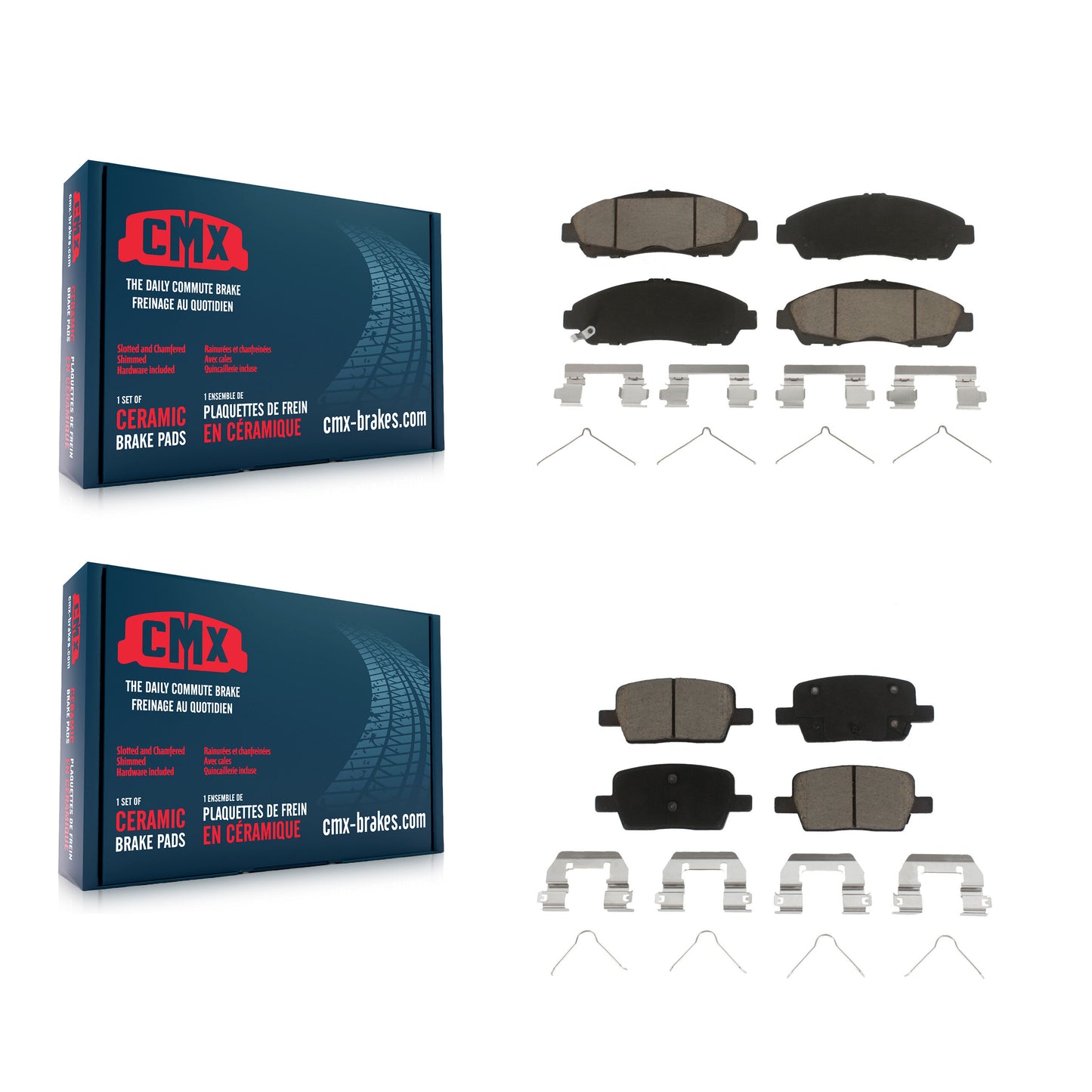 [Avant + Arrière] Kit de plaquette (céramique) de frein pour Chevrolet Traverse GMC Acadia Cadillac XT5 Buick Enclave Blazer XT6 KCX-100434