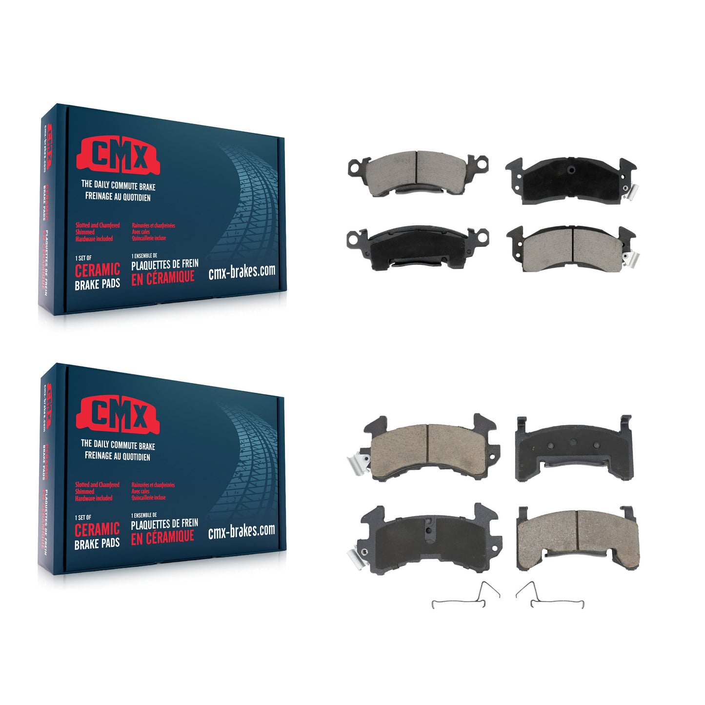 [Avant + Arrière] Kit de plaquette (céramique) de frein pour Cadillac DeVille Pontiac Firebird Fleetwood Commercial Chassis KCX-100464