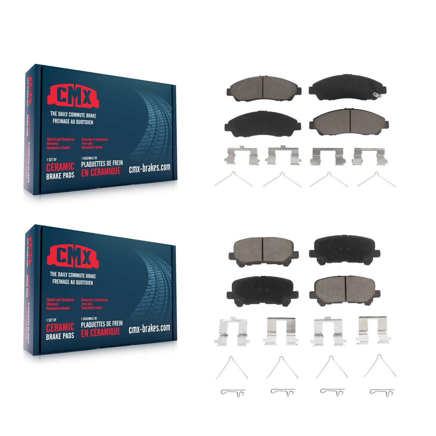 [Avant + Arrière] Kit de plaquette (céramique) de frein pour Honda Pilot Acura MDX ZDX KCX-100465